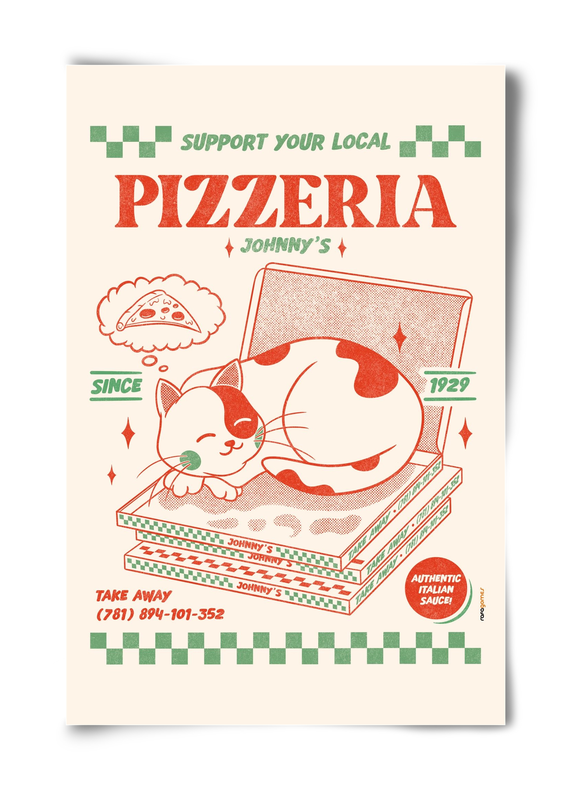 Suport Your Local Pizzeria, 40x60 cm, Keret nélkül