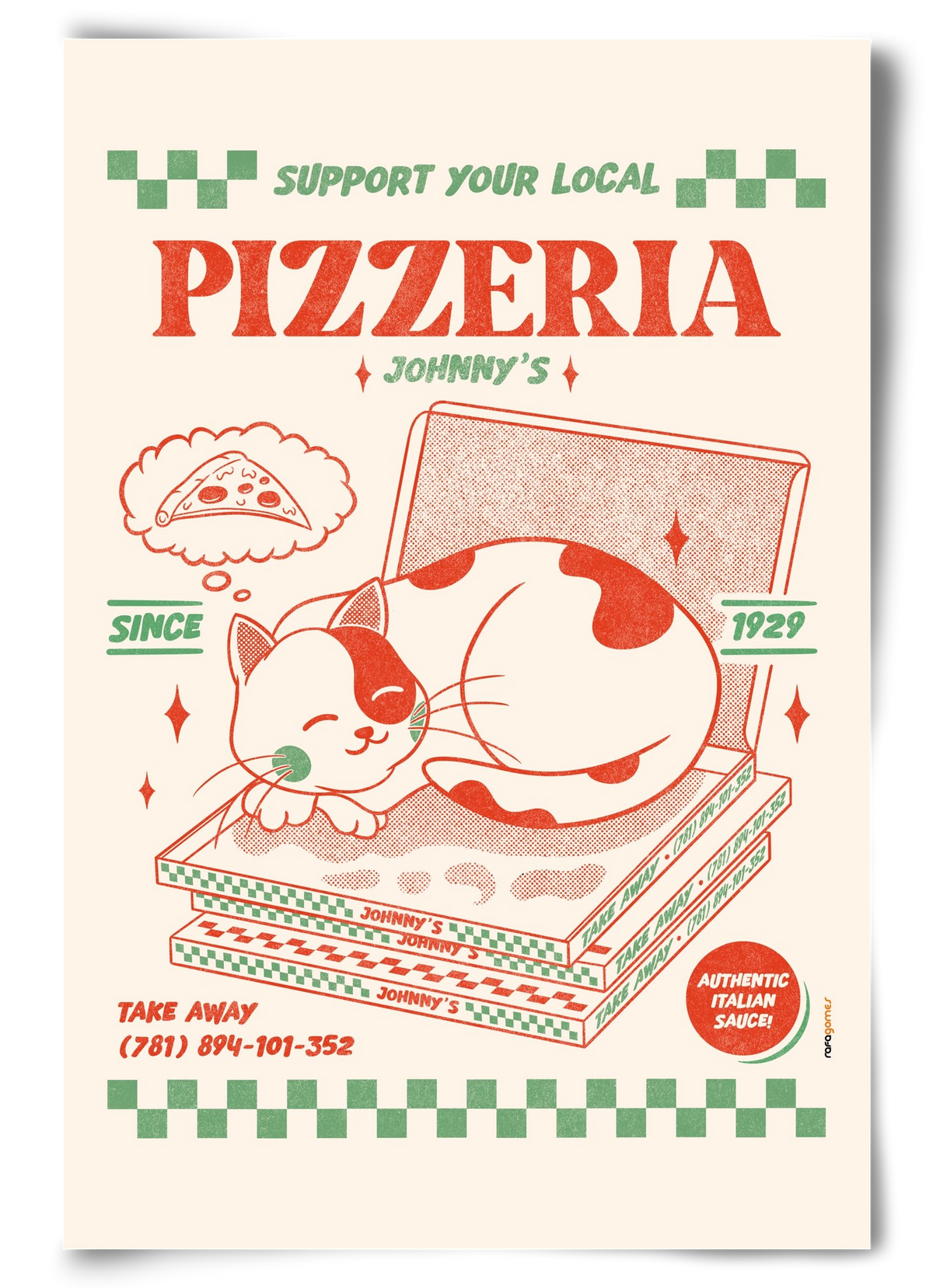 Suport Your Local Pizzeria, 60x90 cm, Keret nélkül