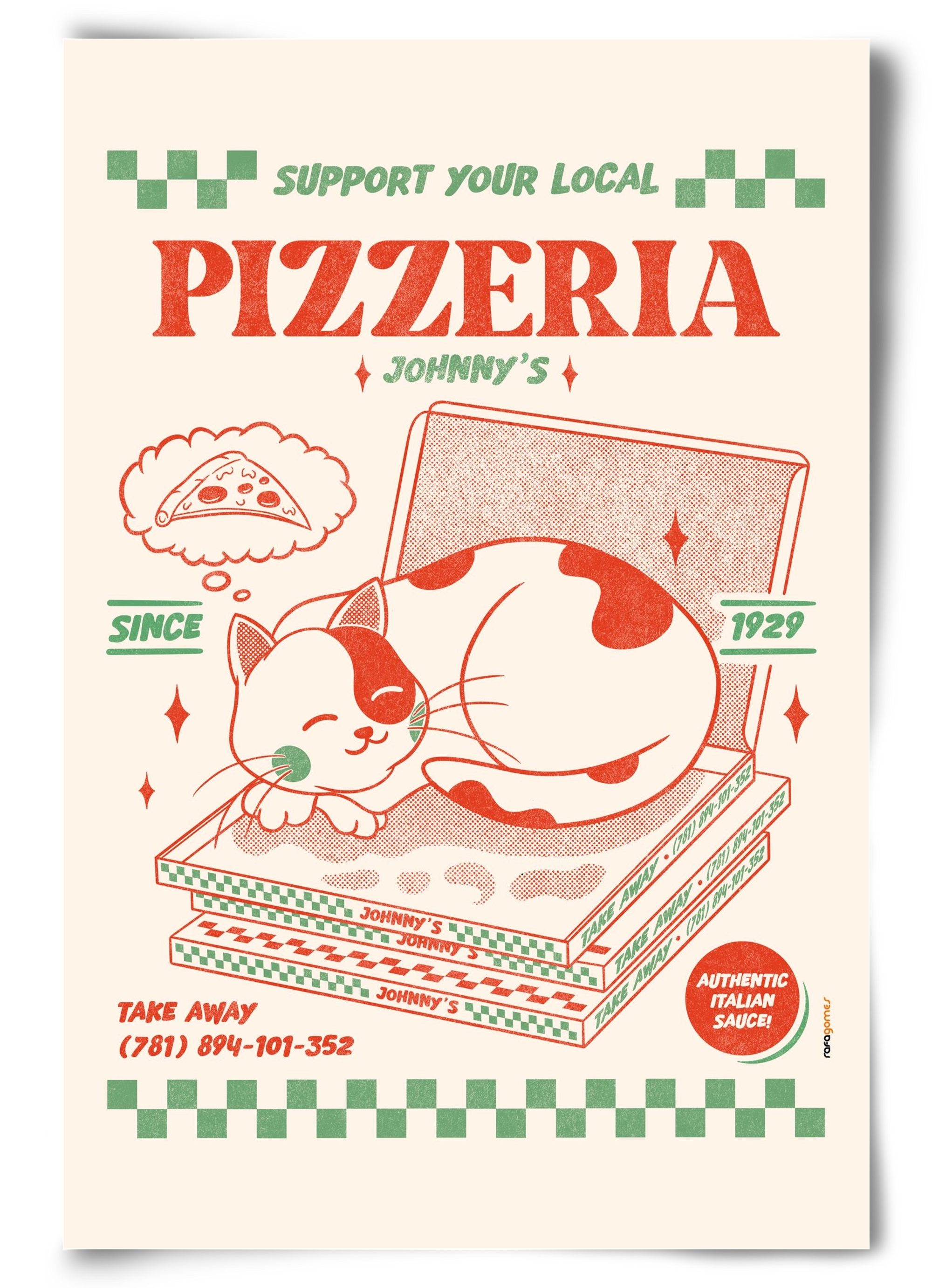 Suport Your Local Pizzeria, 60x90 cm, Keret nélkül