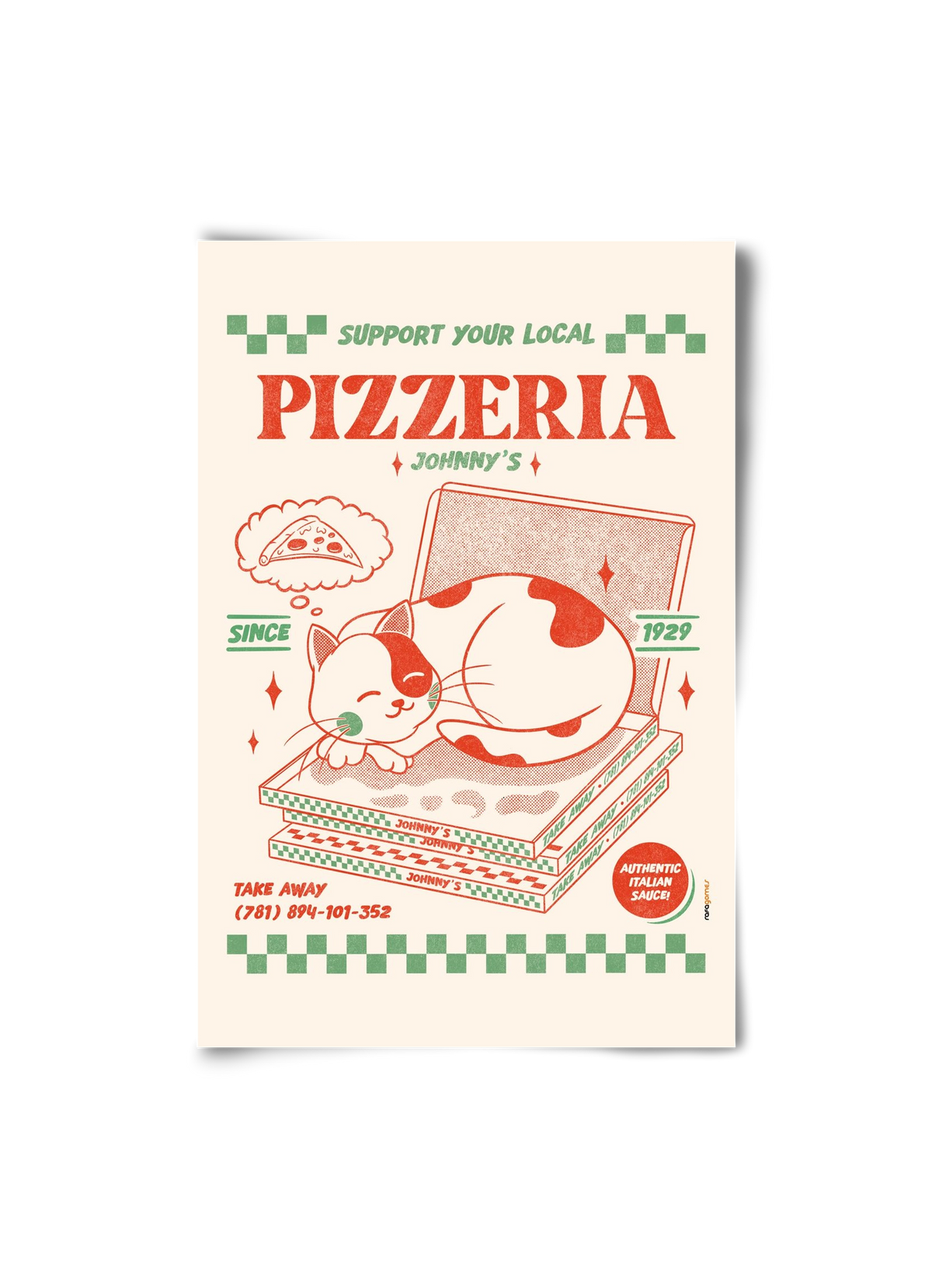 Suport Your Local Pizzeria, 20x30 cm, Keret nélkül