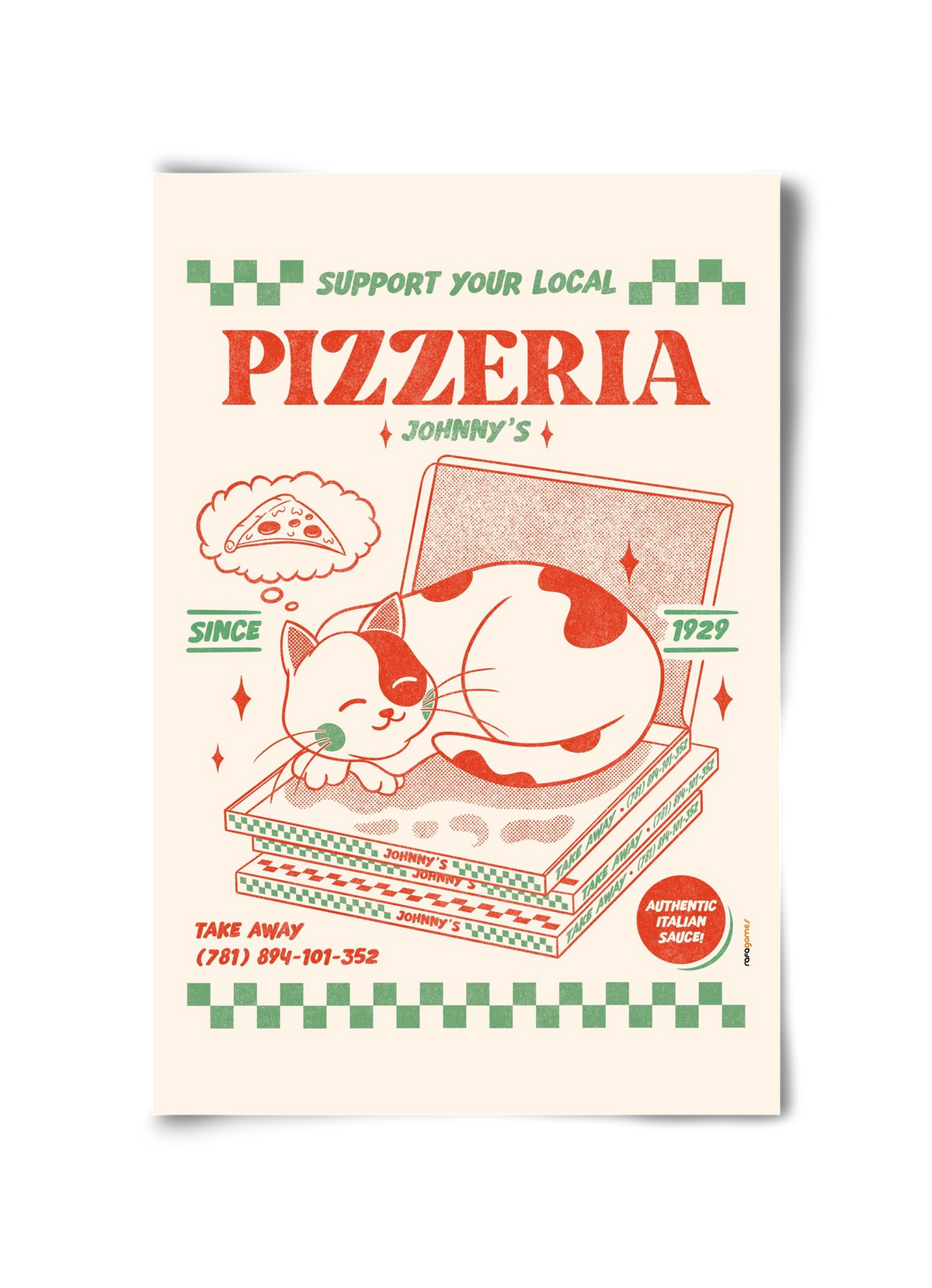 Suport Your Local Pizzeria, 30x45 cm, Keret nélkül