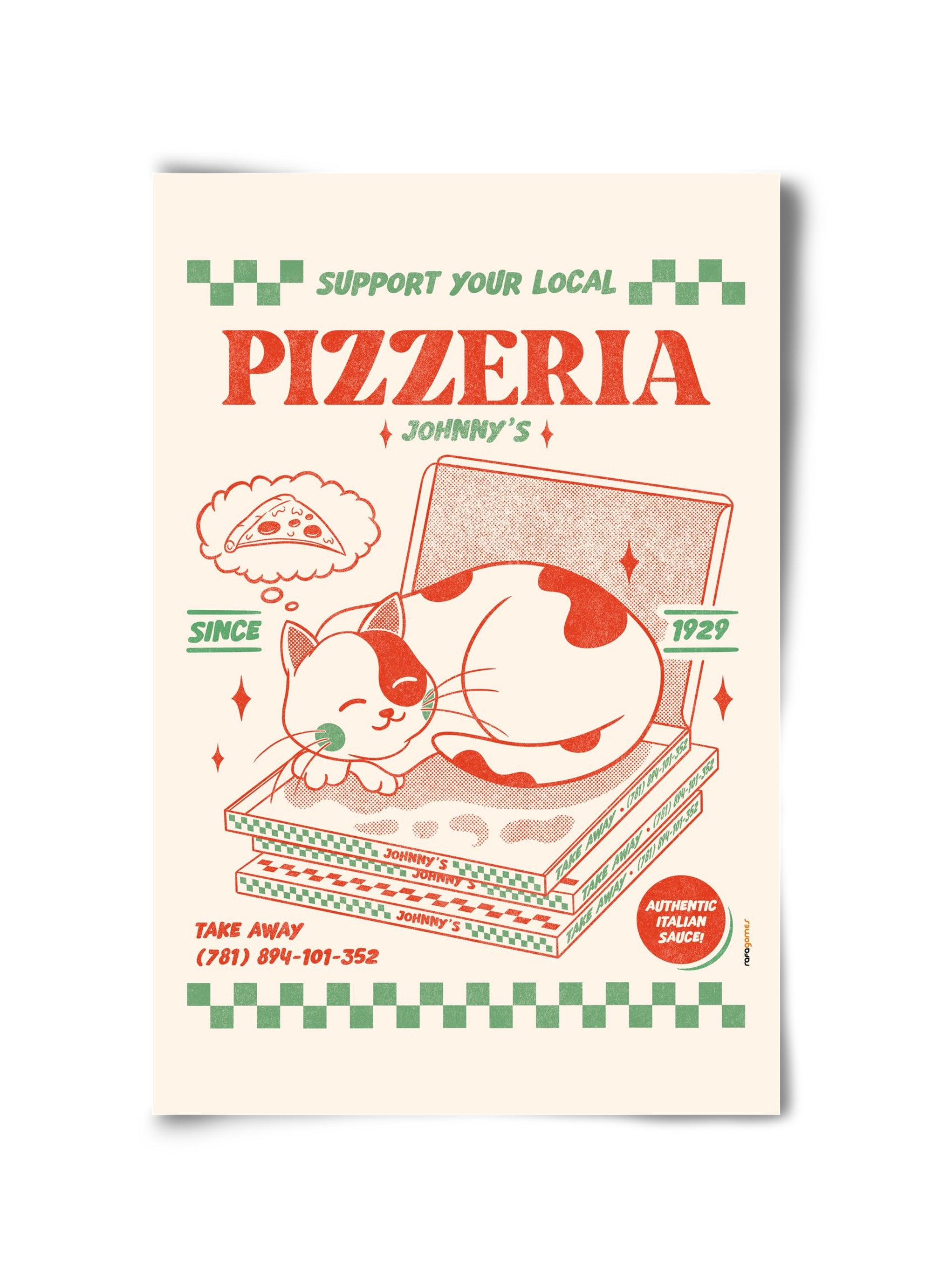 Suport Your Local Pizzeria, 30x45 cm, Keret nélkül