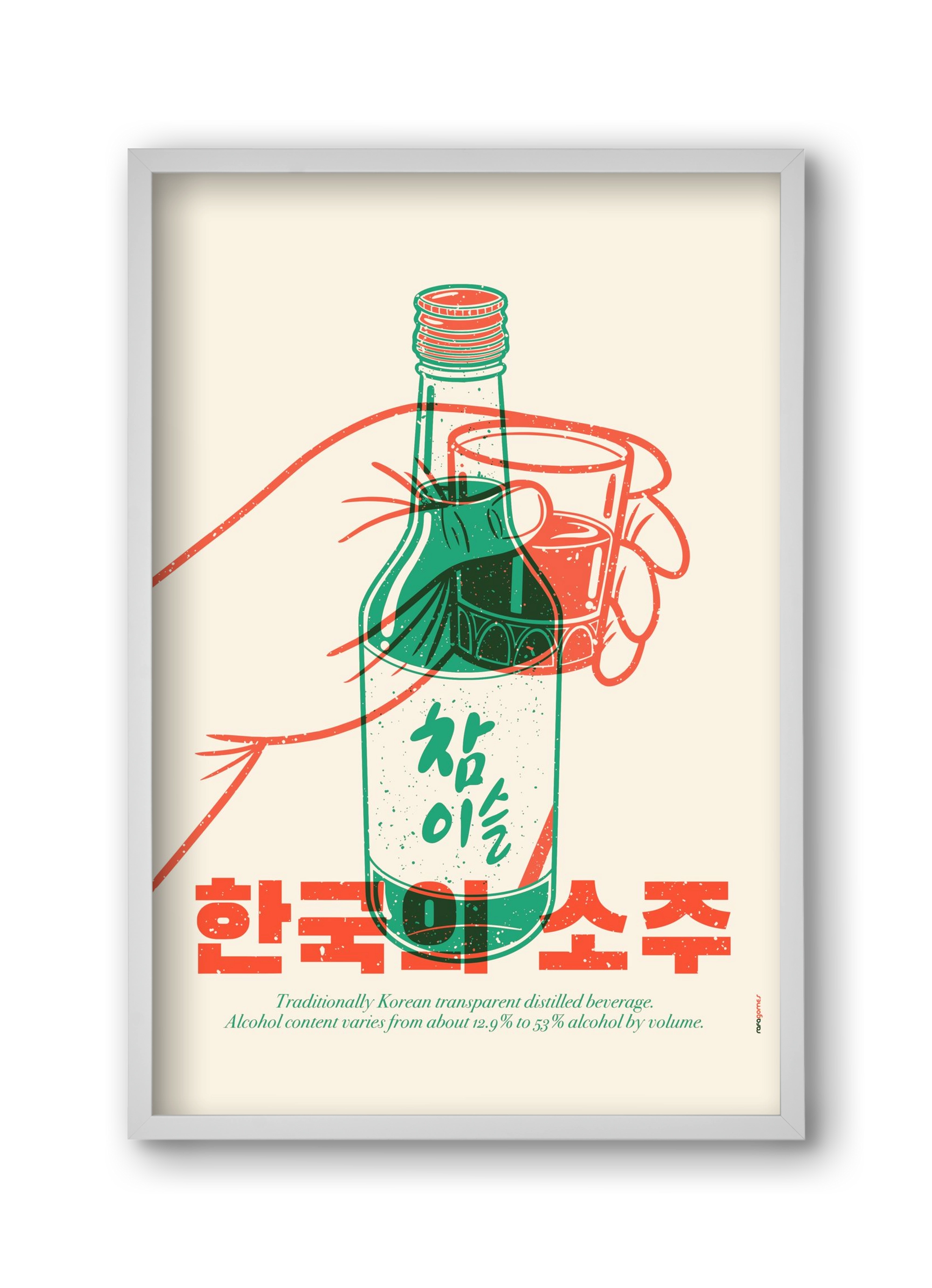 Korean Soju, 30x45 cm (30x45 cm), Fehér keret