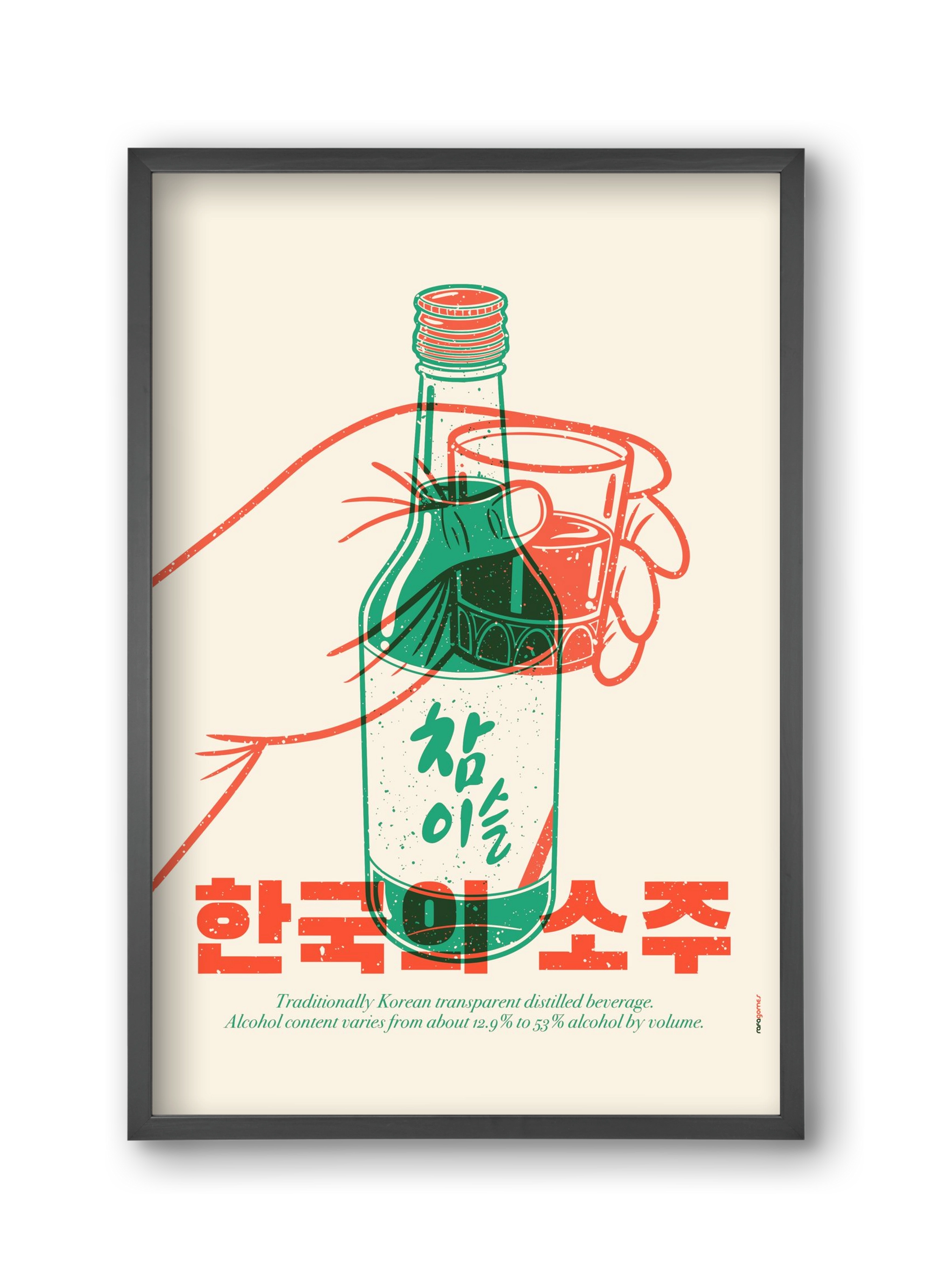 Korean Soju, 30x45 cm (30x45 cm), Fekete keret