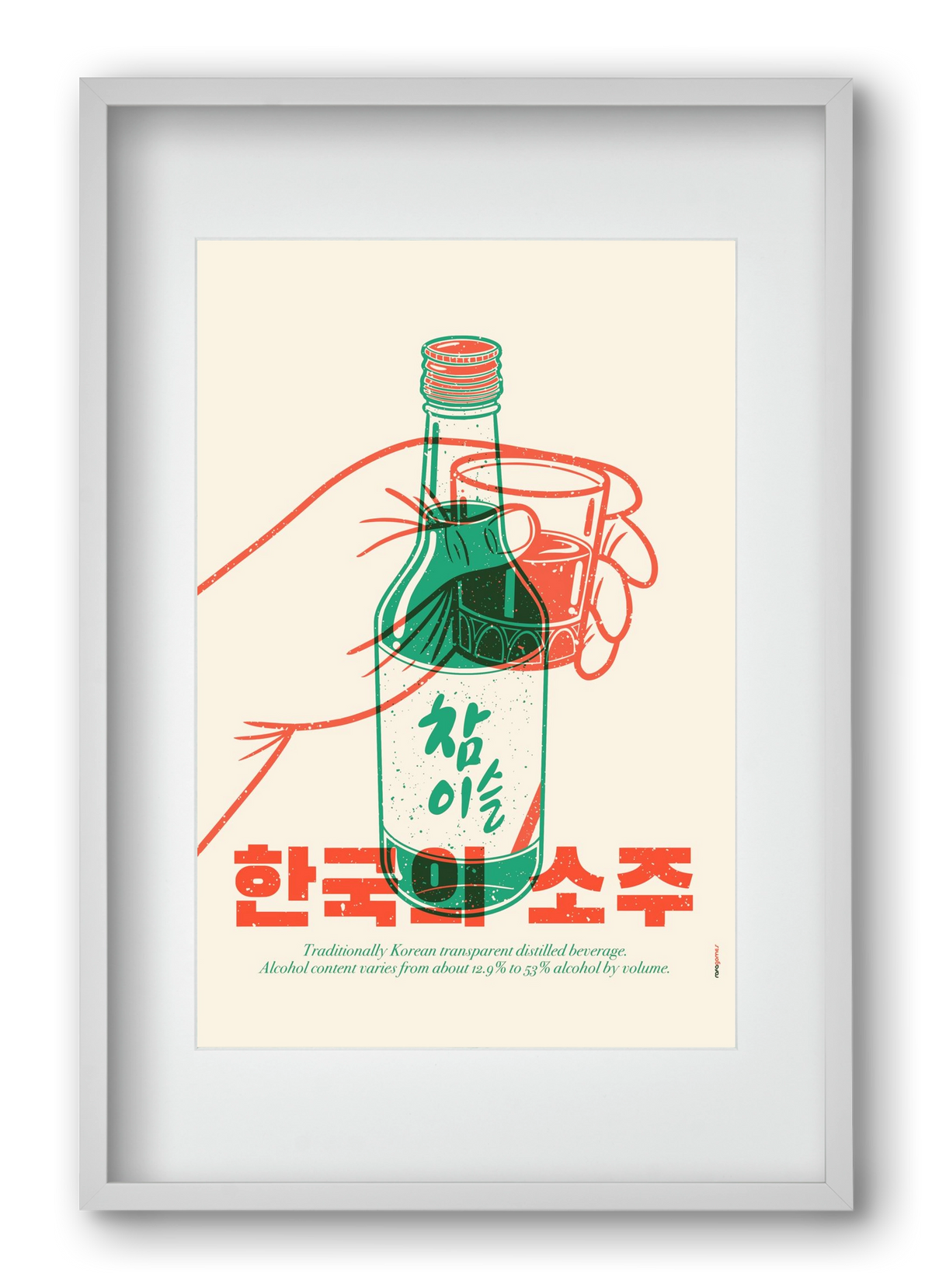 Korean Soju, 40x60 cm (30x45 cm), Fehér keret, paszpartuval