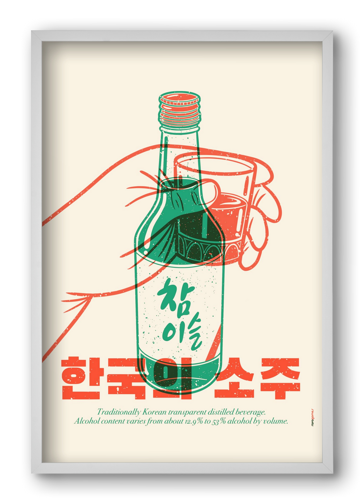 Korean Soju, 40x60 cm (40x60 cm), Fehér keret