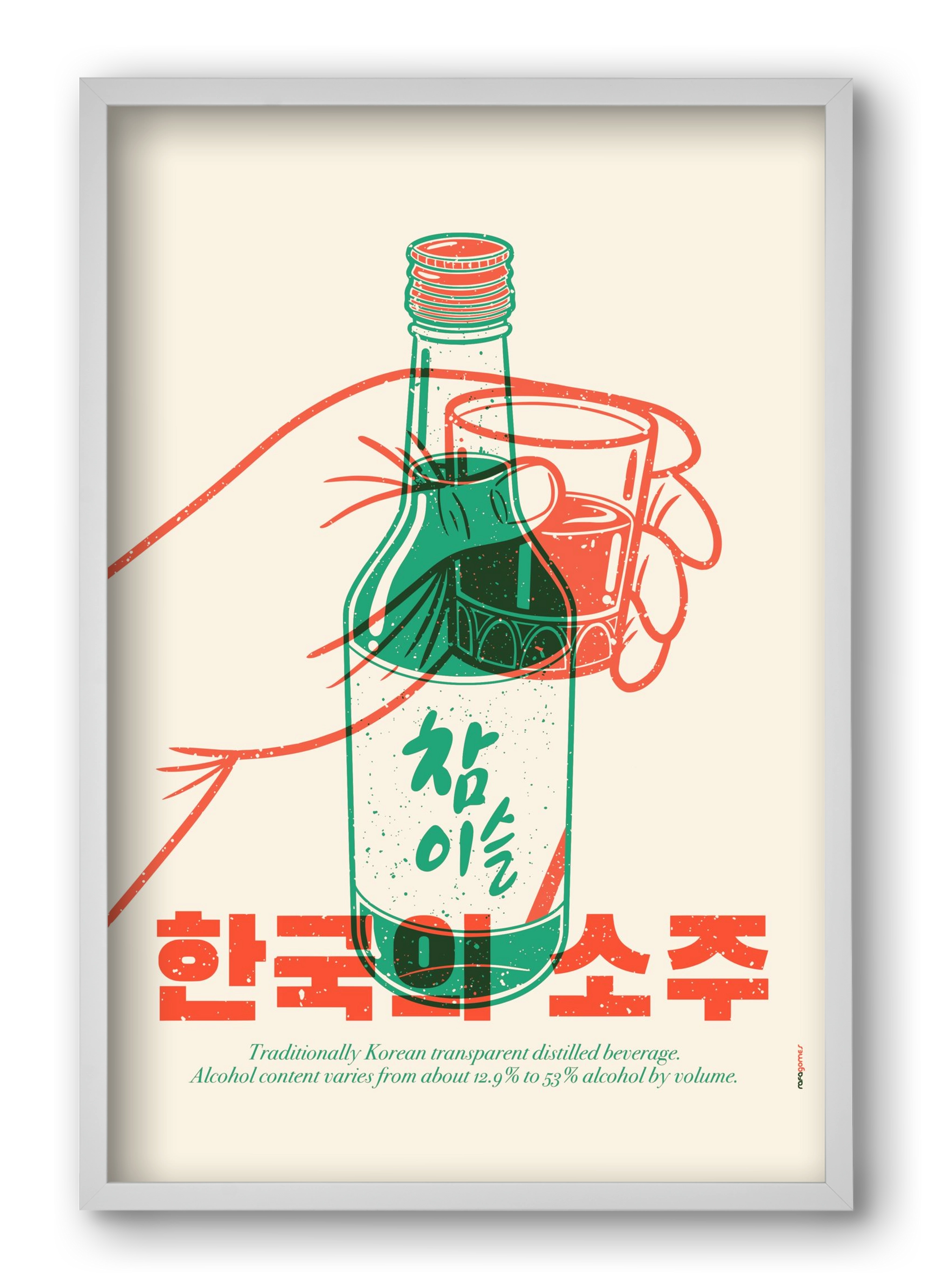 Korean Soju, 40x60 cm (40x60 cm), Fehér keret