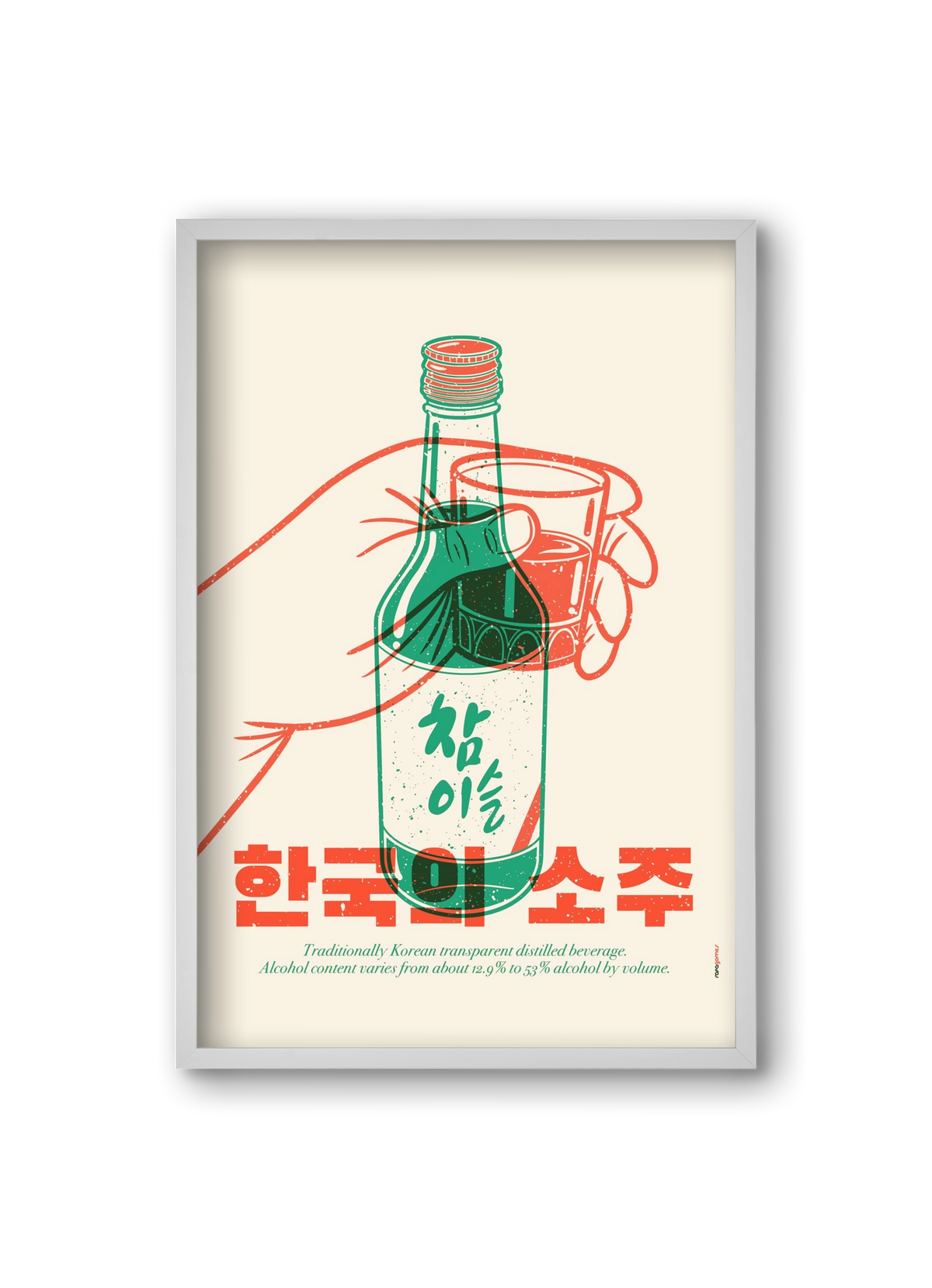 Korean Soju, 20x30 cm (20x30 cm), Fehér keret