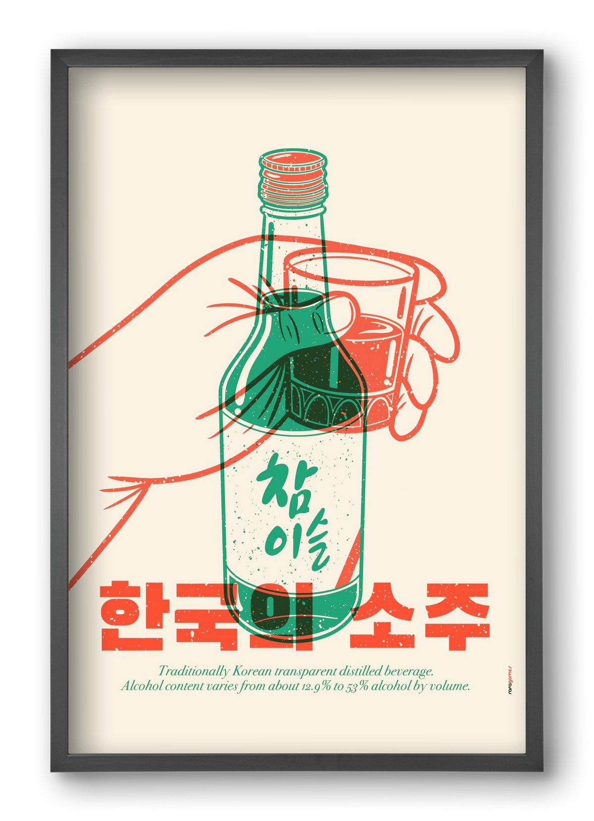 Korean Soju, 40x60 cm (40x60 cm), Fekete keret