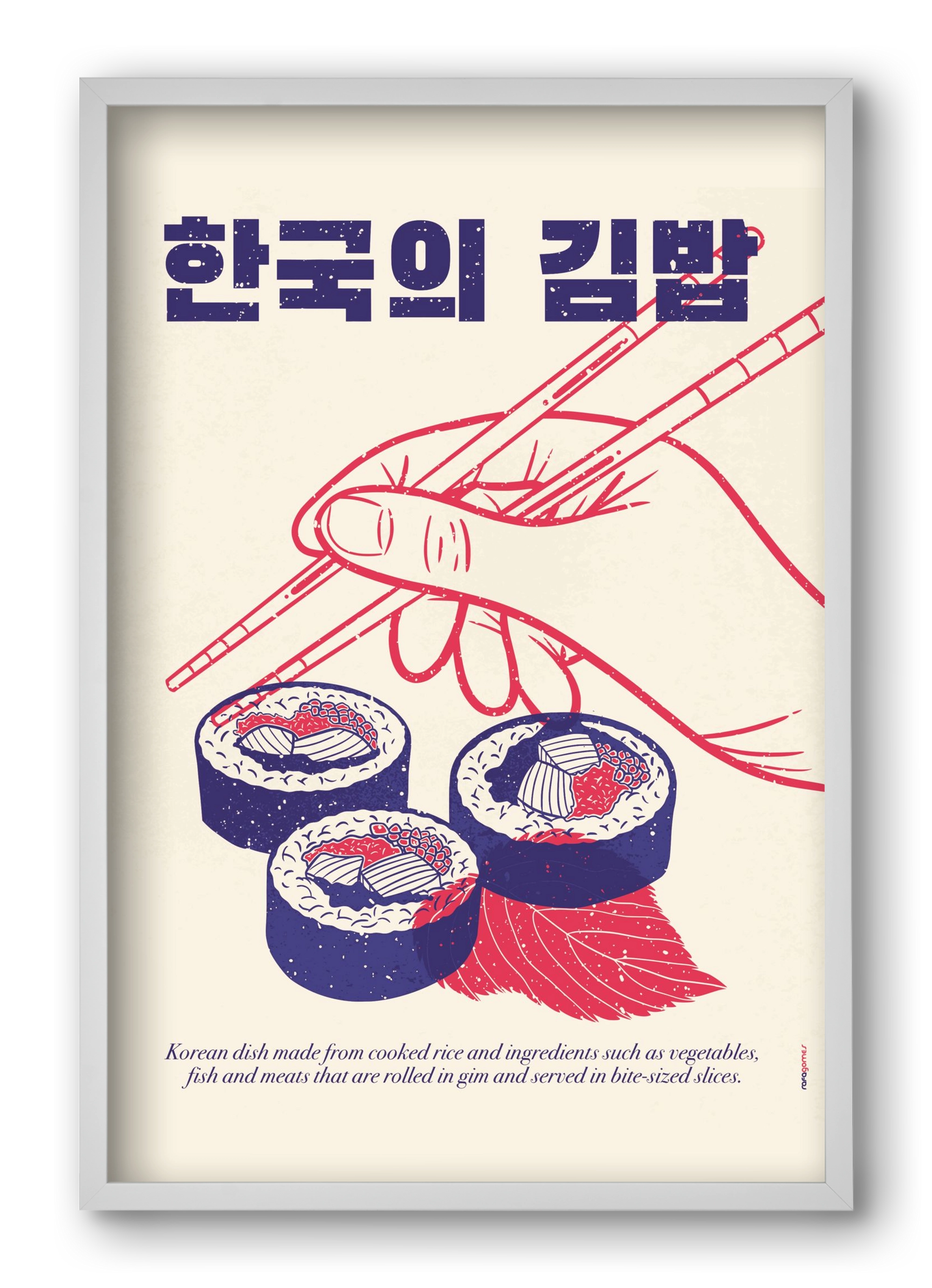 Korean Kimbap, 40x60 cm (40x60 cm), Fehér keret