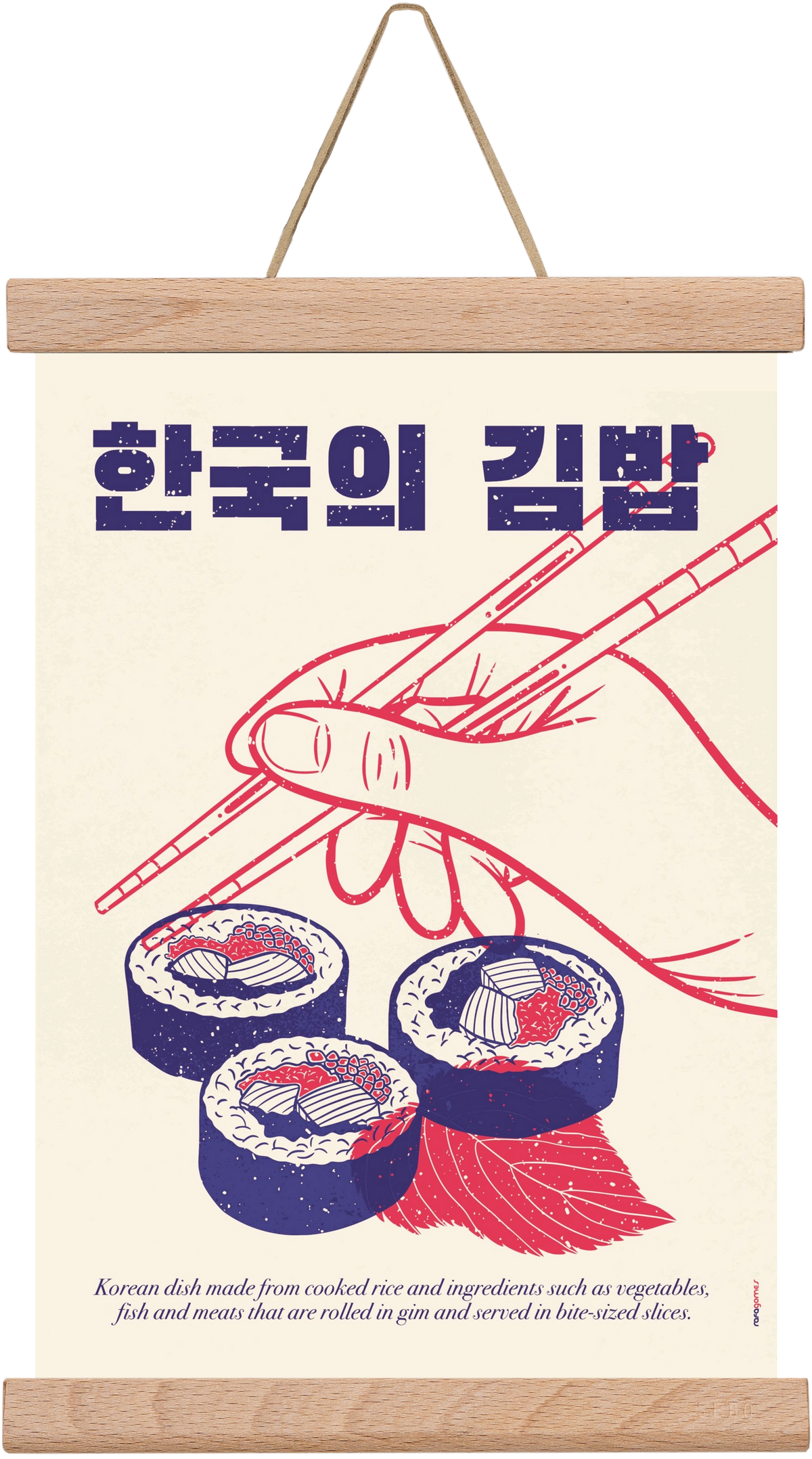 Korean Kimbap, 20x30 cm (20x30 cm), Tölgy akasztó