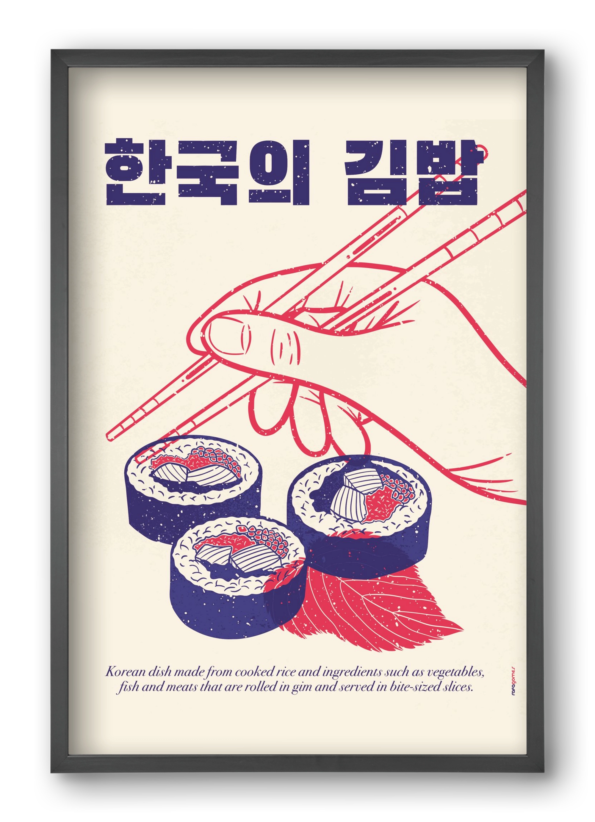 Korean Kimbap, 40x60 cm (40x60 cm), Fekete keret