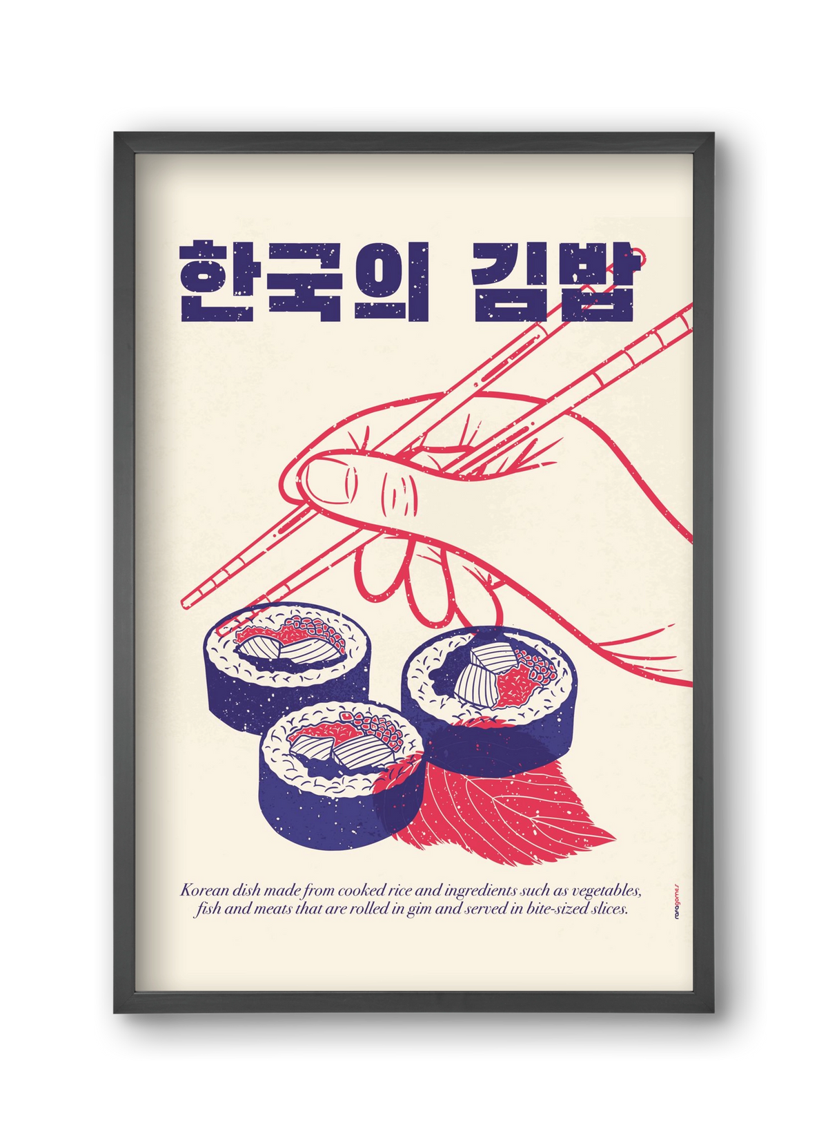 Korean Kimbap, 30x45 cm (30x45 cm), Fekete keret