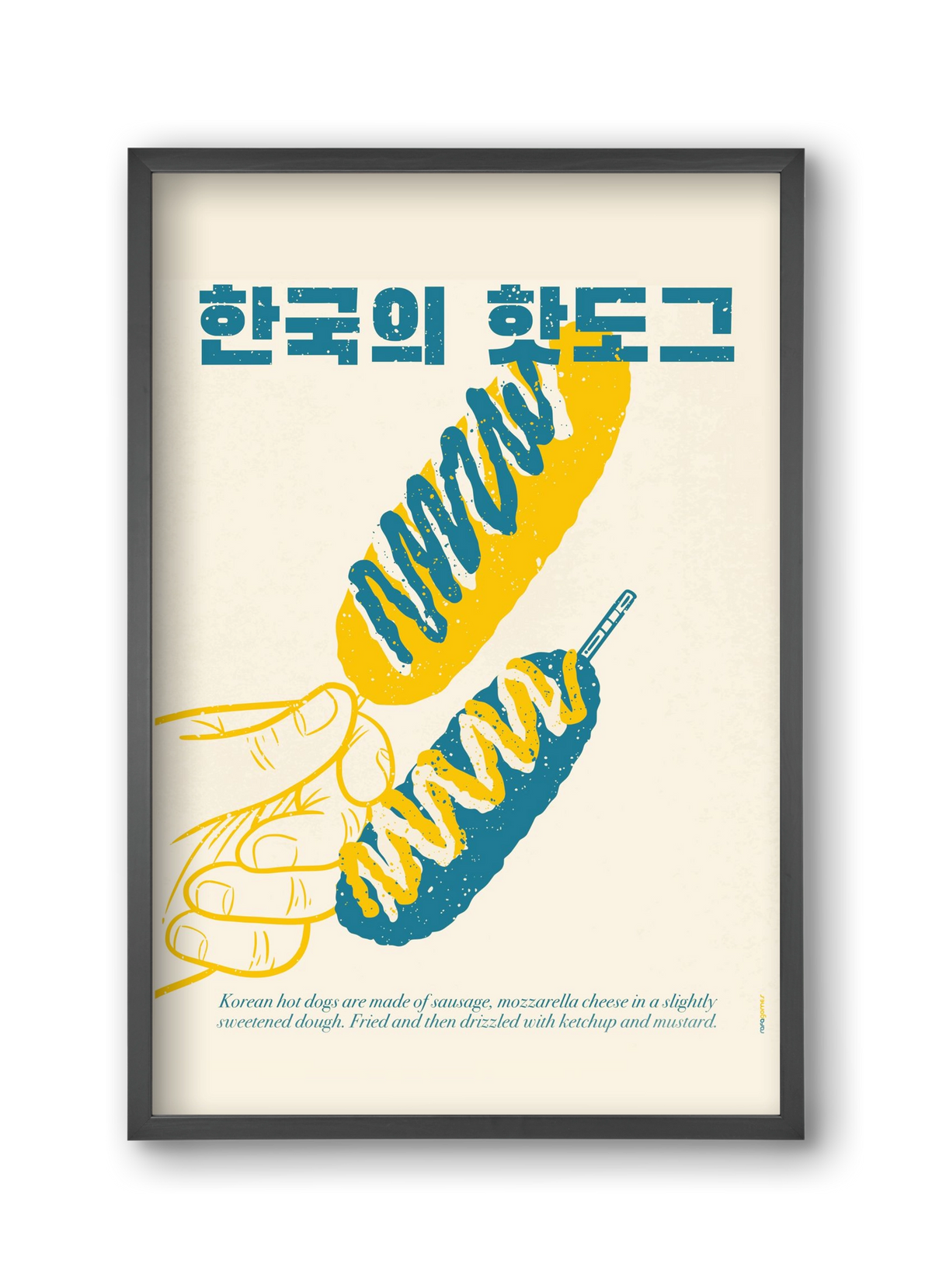 Korean Hot Dog, 30x45 cm (30x45 cm), Fekete keret