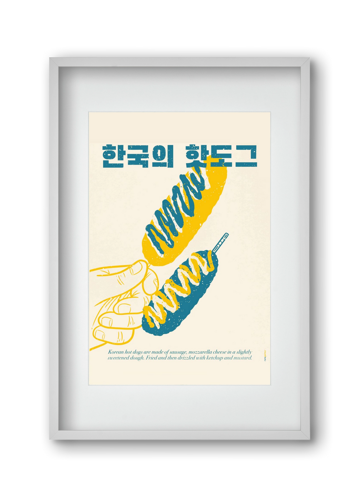 Korean Hot Dog, 30x45 cm (20x30 cm), Fehér keret, paszpartuval