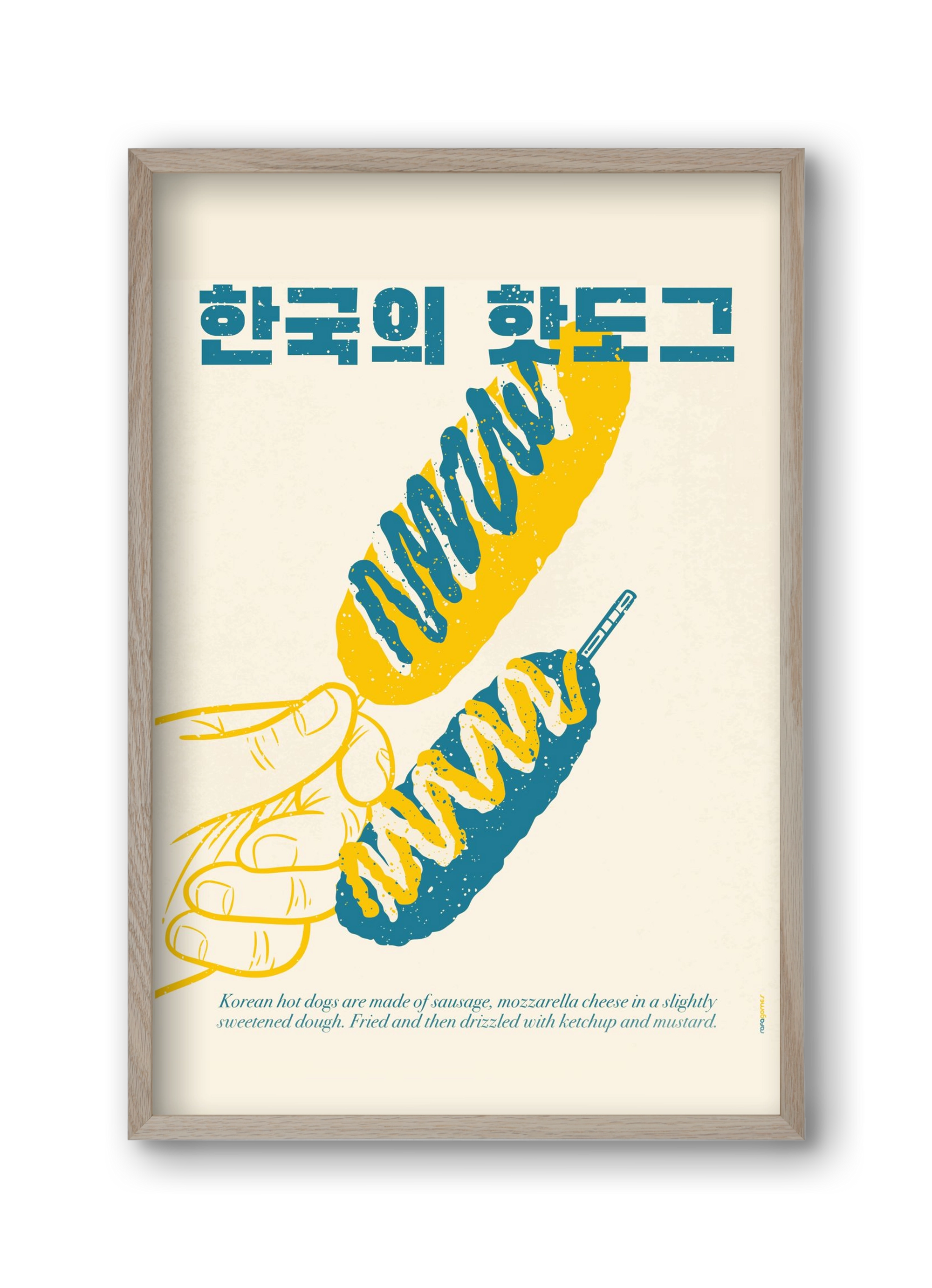 Korean Hot Dog, 30x45 cm (30x45 cm), Tölgy keret