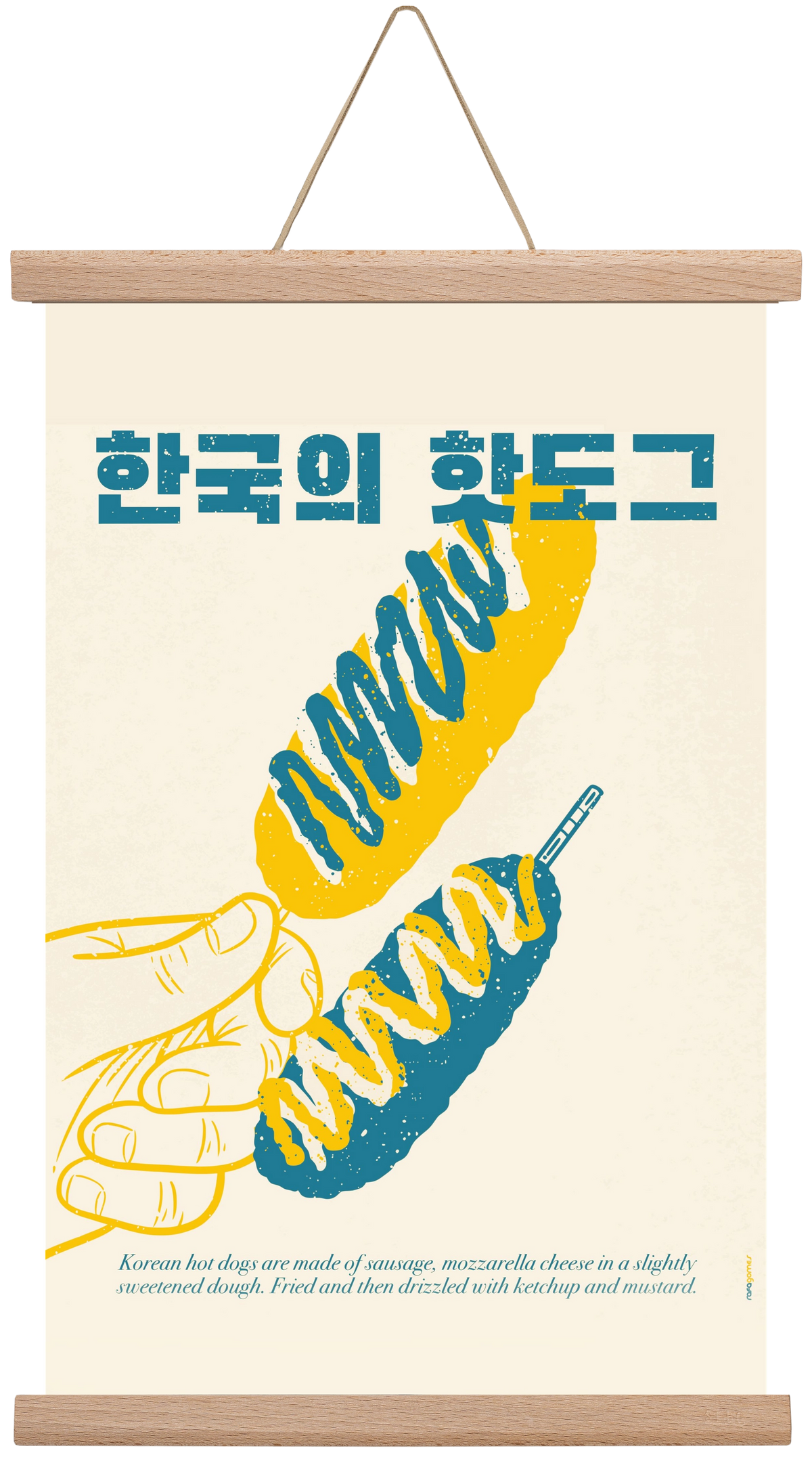 Korean Hot Dog, 30x45 cm (30x45 cm), Tölgy akasztó