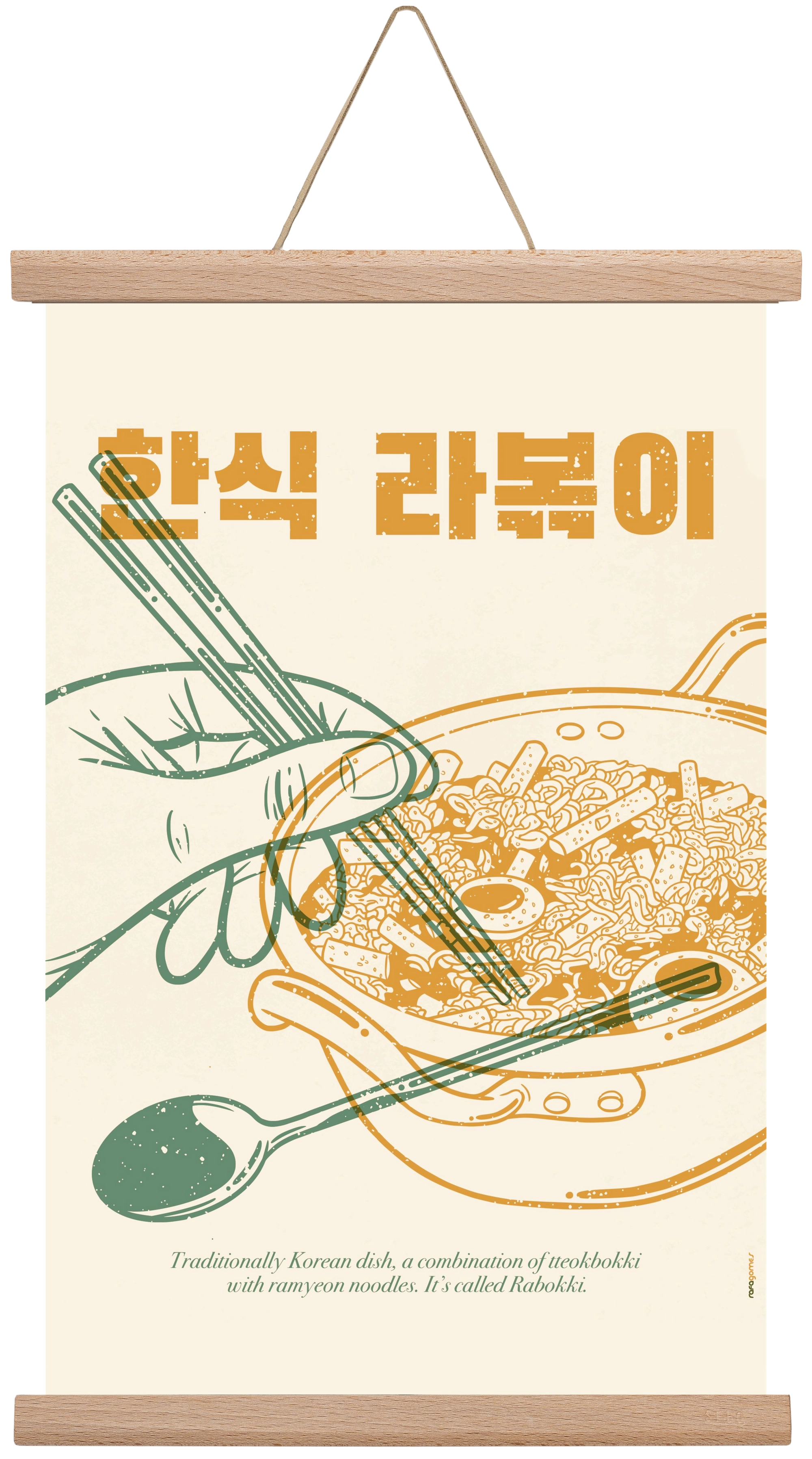 Korean Rabokki, 30x45 cm (30x45 cm), Tölgy akasztó
