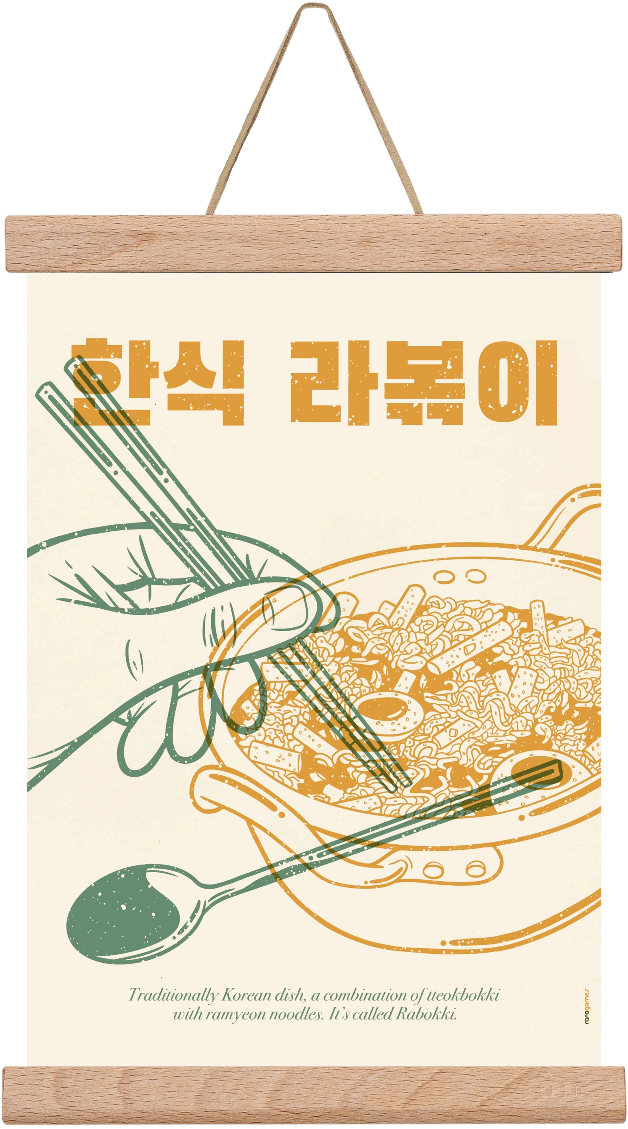 Korean Rabokki, 20x30 cm (20x30 cm), Tölgy akasztó