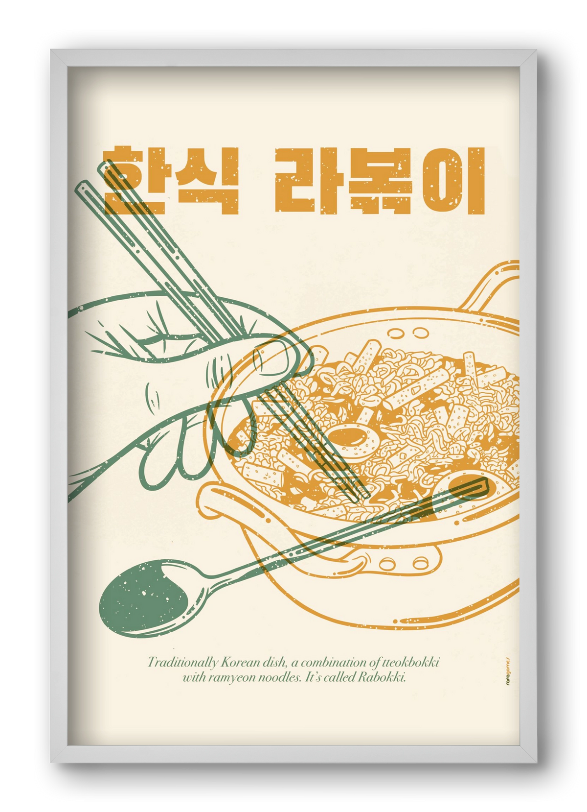 Korean Rabokki, 40x60 cm (40x60 cm), Fehér keret