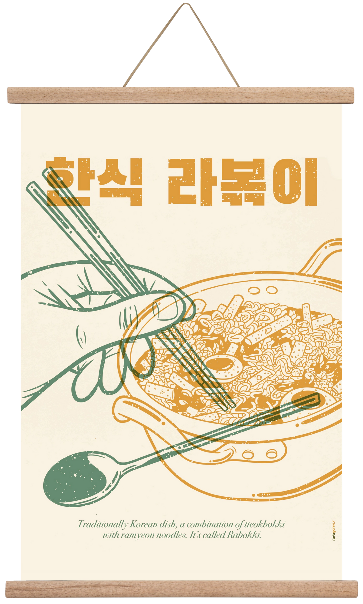 Korean Rabokki, 40x60 cm (40x60 cm), Tölgy akasztó