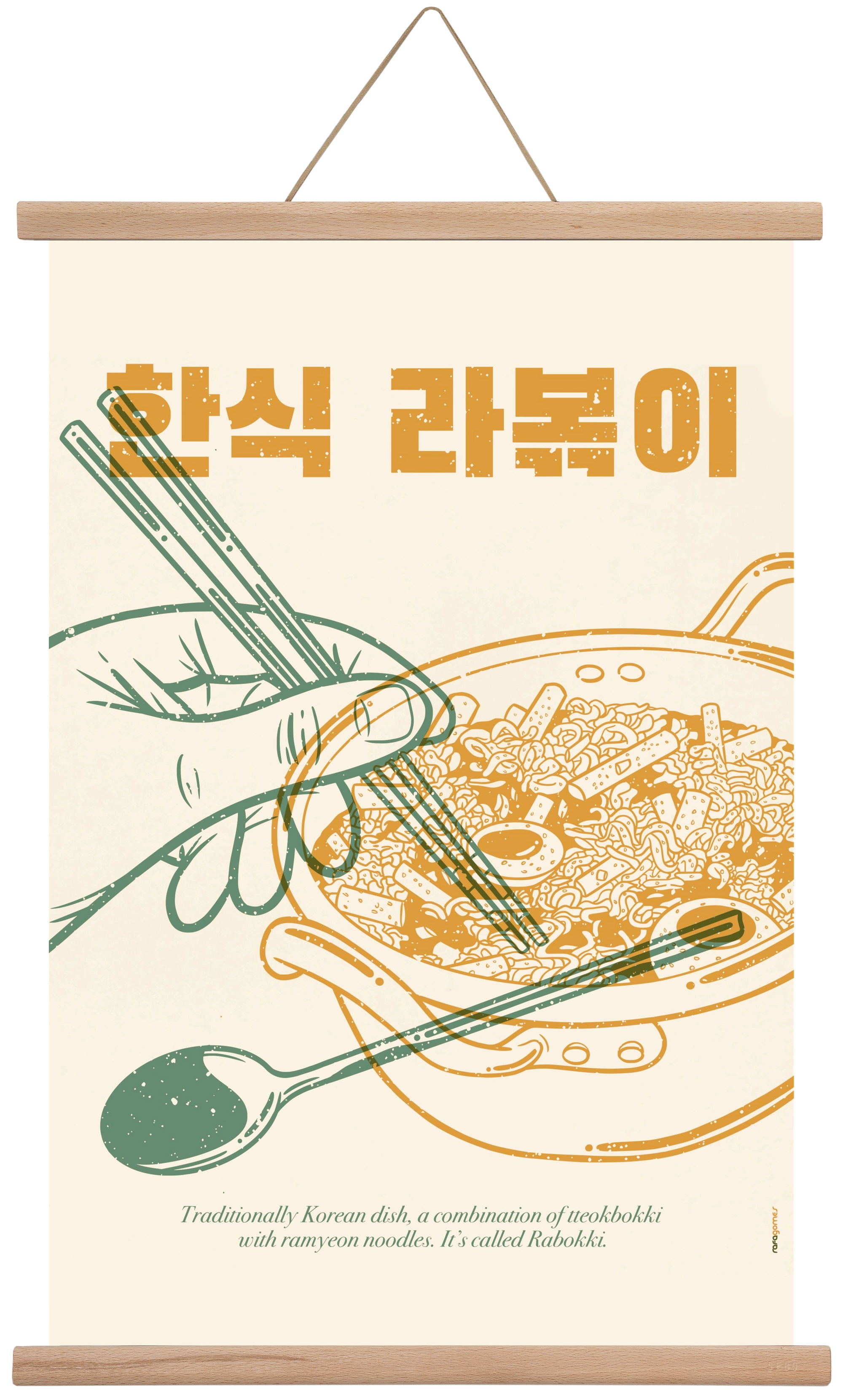 Korean Rabokki, 40x60 cm (40x60 cm), Tölgy akasztó