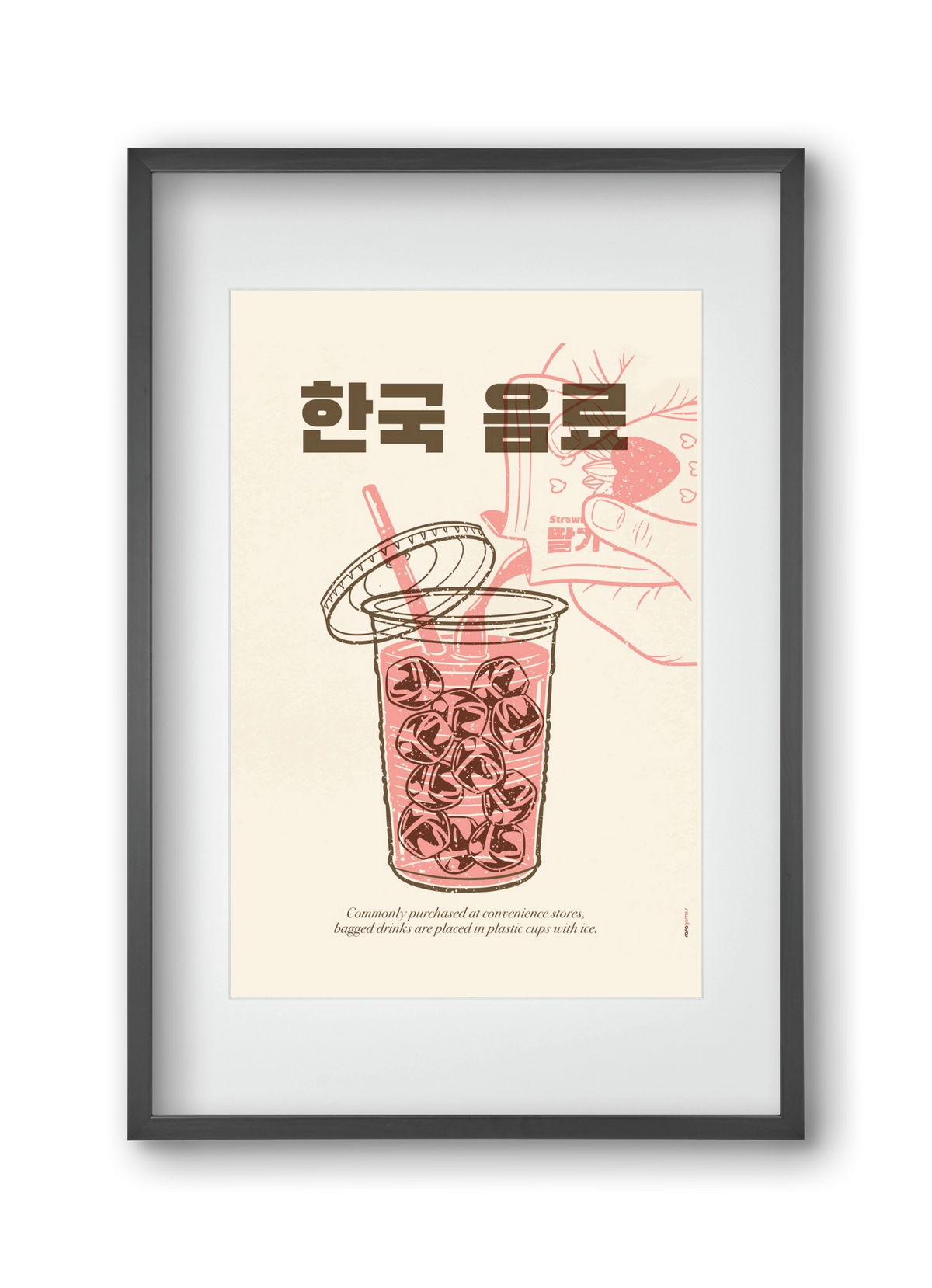 Korean Beverage, 30x45 cm (20x30 cm), Fekete keret, paszpartuval