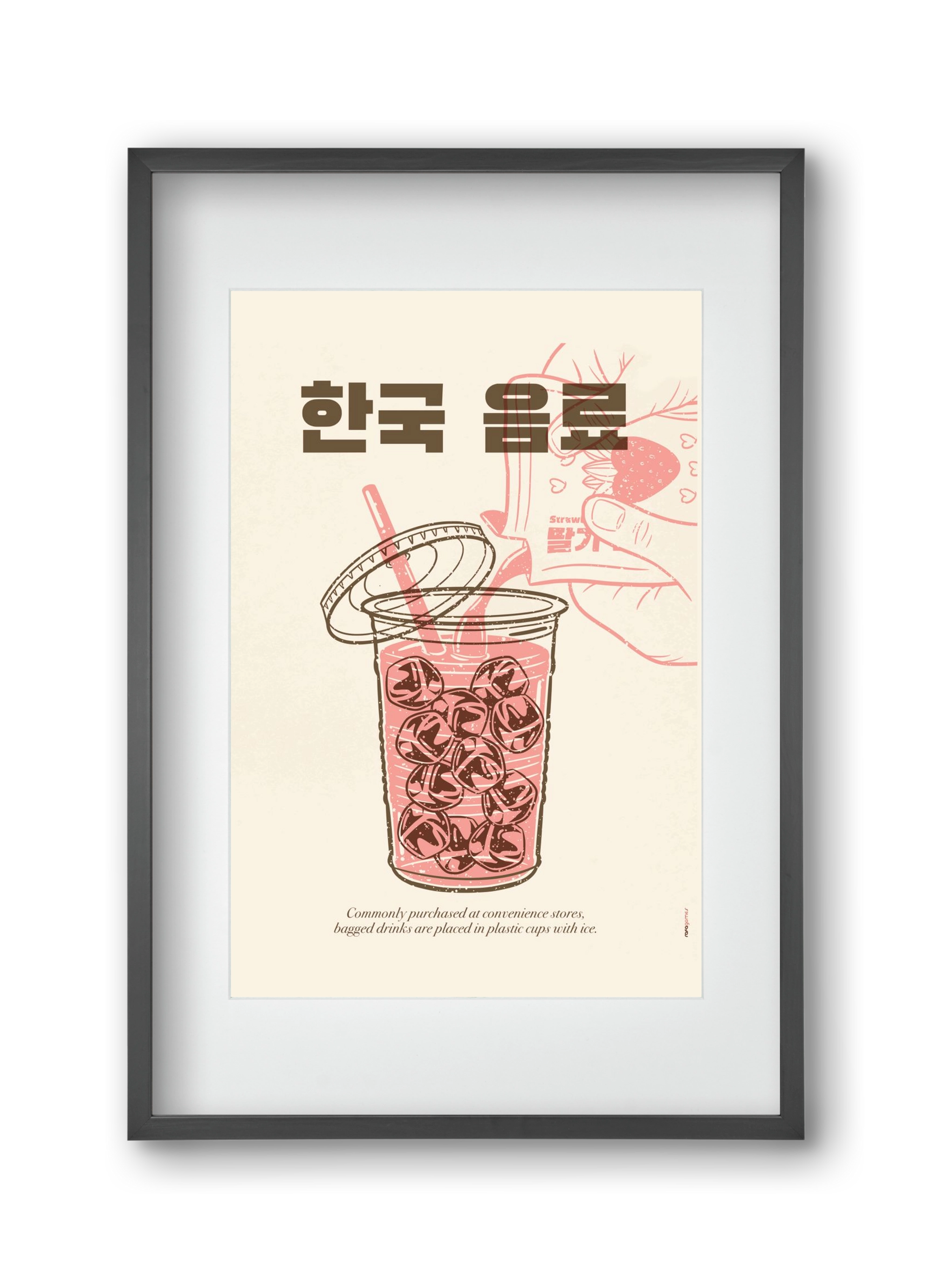 Korean Beverage, 30x45 cm (20x30 cm), Fekete keret, paszpartuval