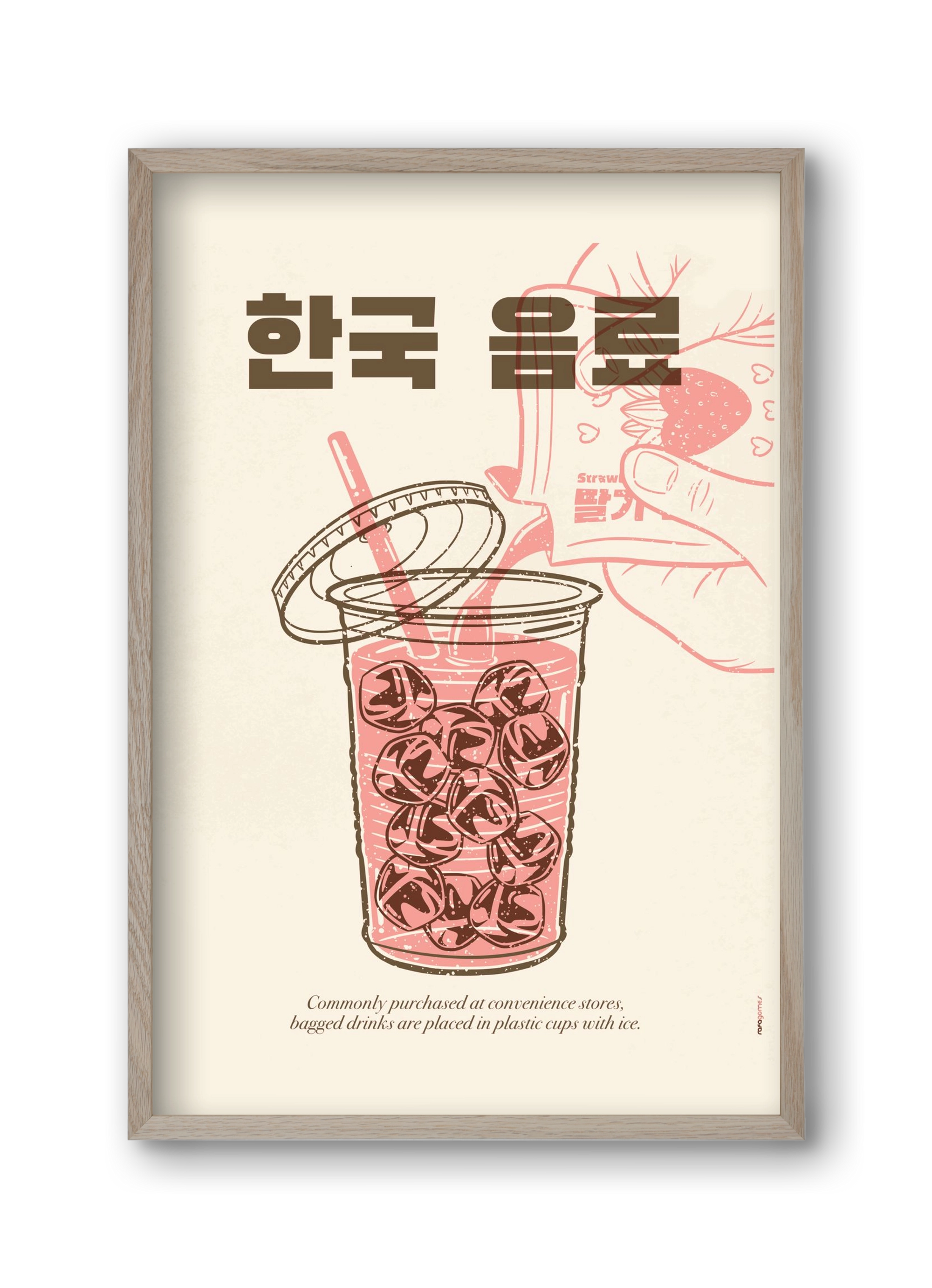 Korean Beverage, 30x45 cm (30x45 cm), Tölgy keret