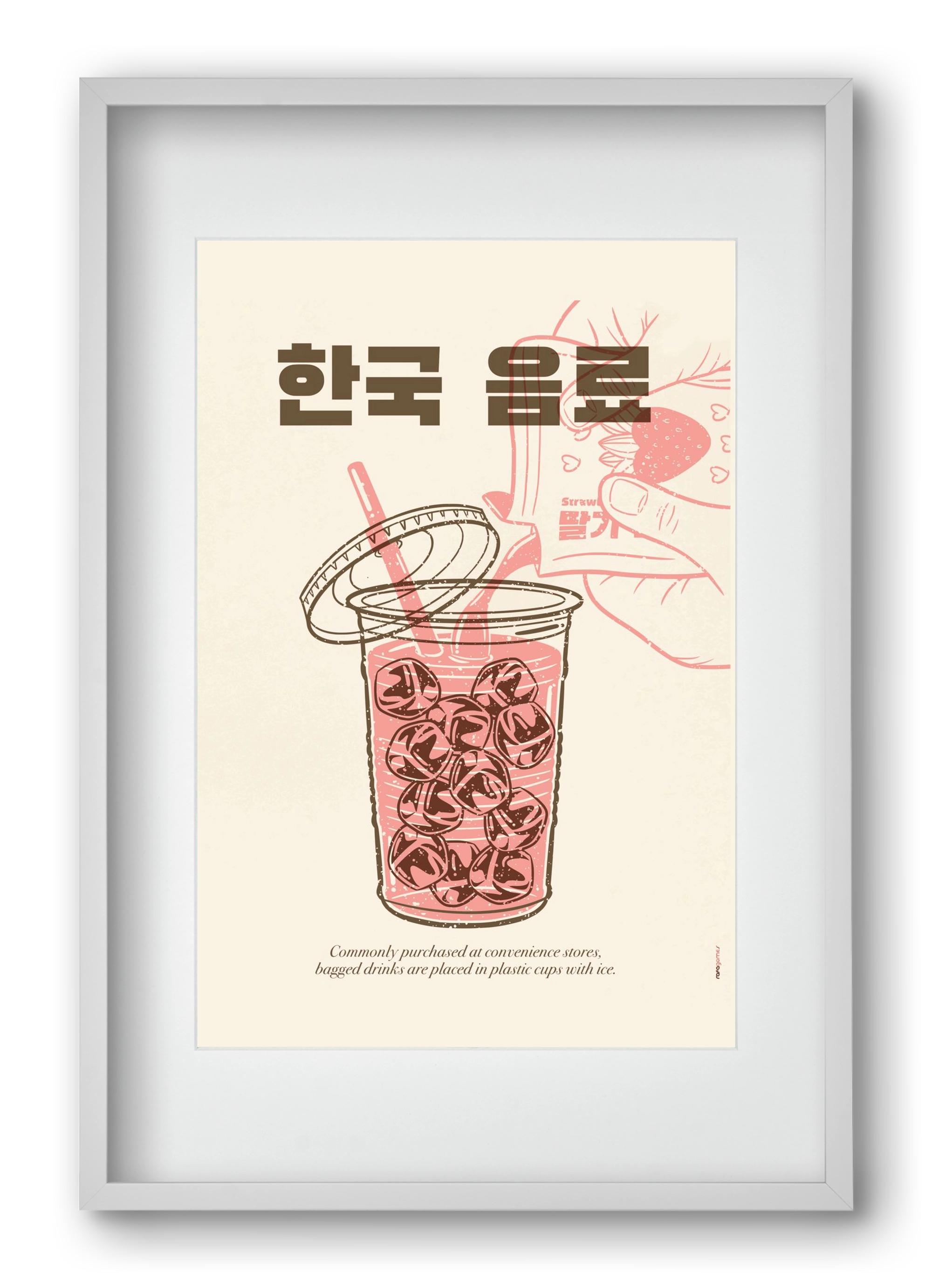 Korean Beverage, 40x60 cm (30x45 cm), Fehér keret, paszpartuval