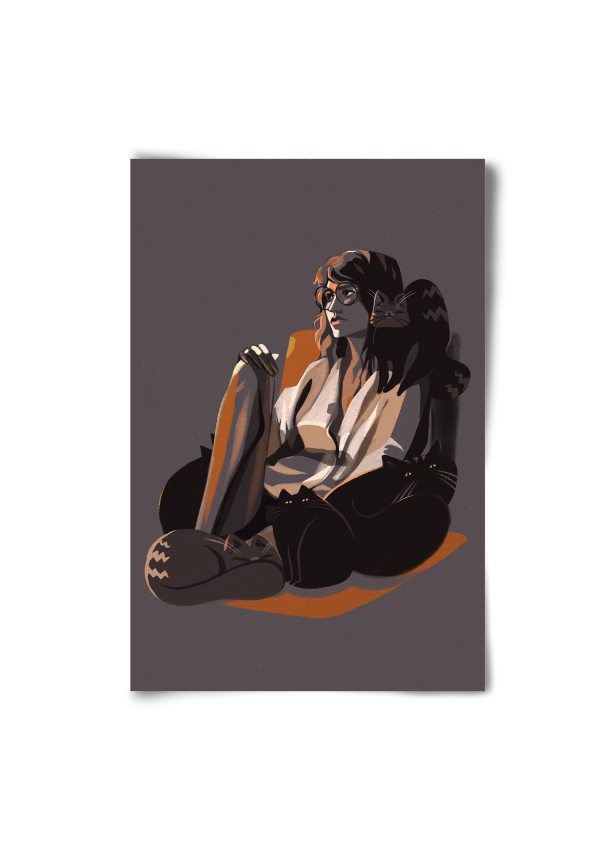 Cat Lady, 20x30 cm, Keret nélkül