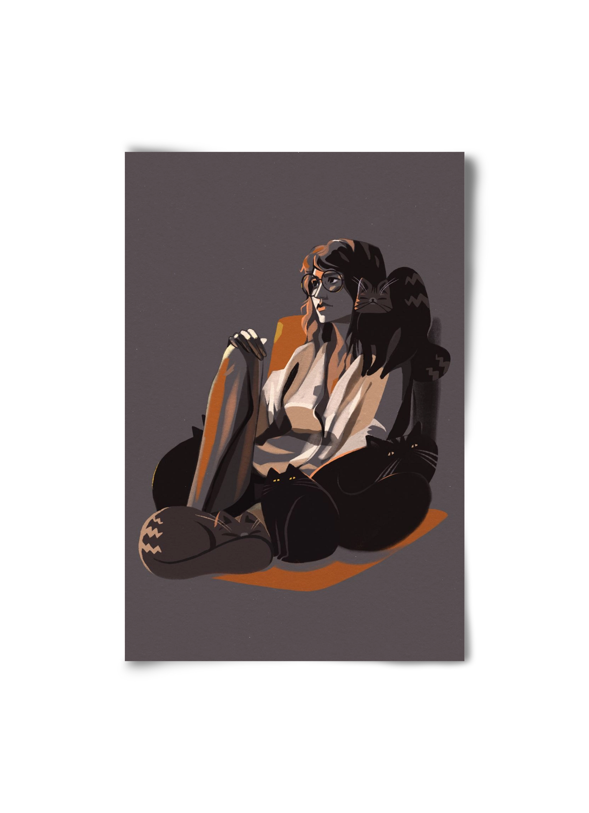 Cat Lady, 20x30 cm, Keret nélkül