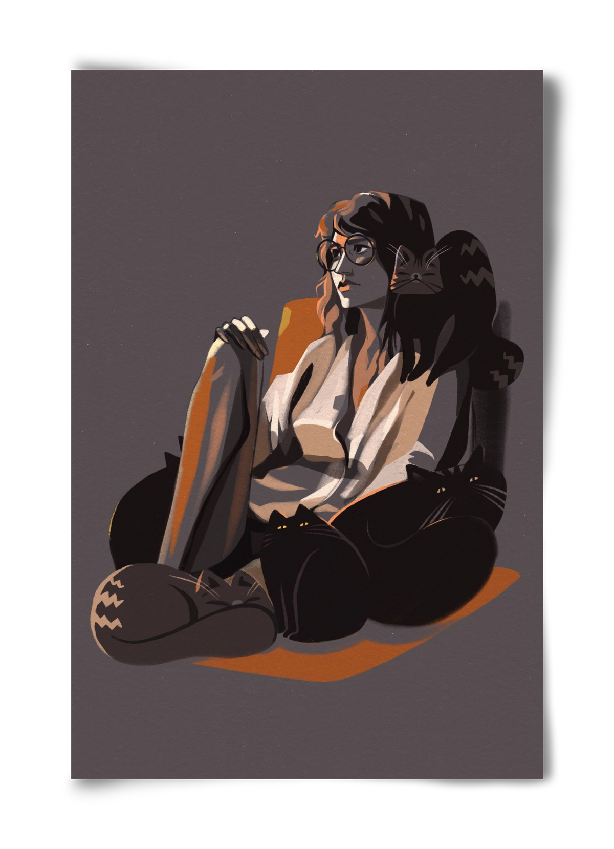 Cat Lady, 40x60 cm, Keret nélkül