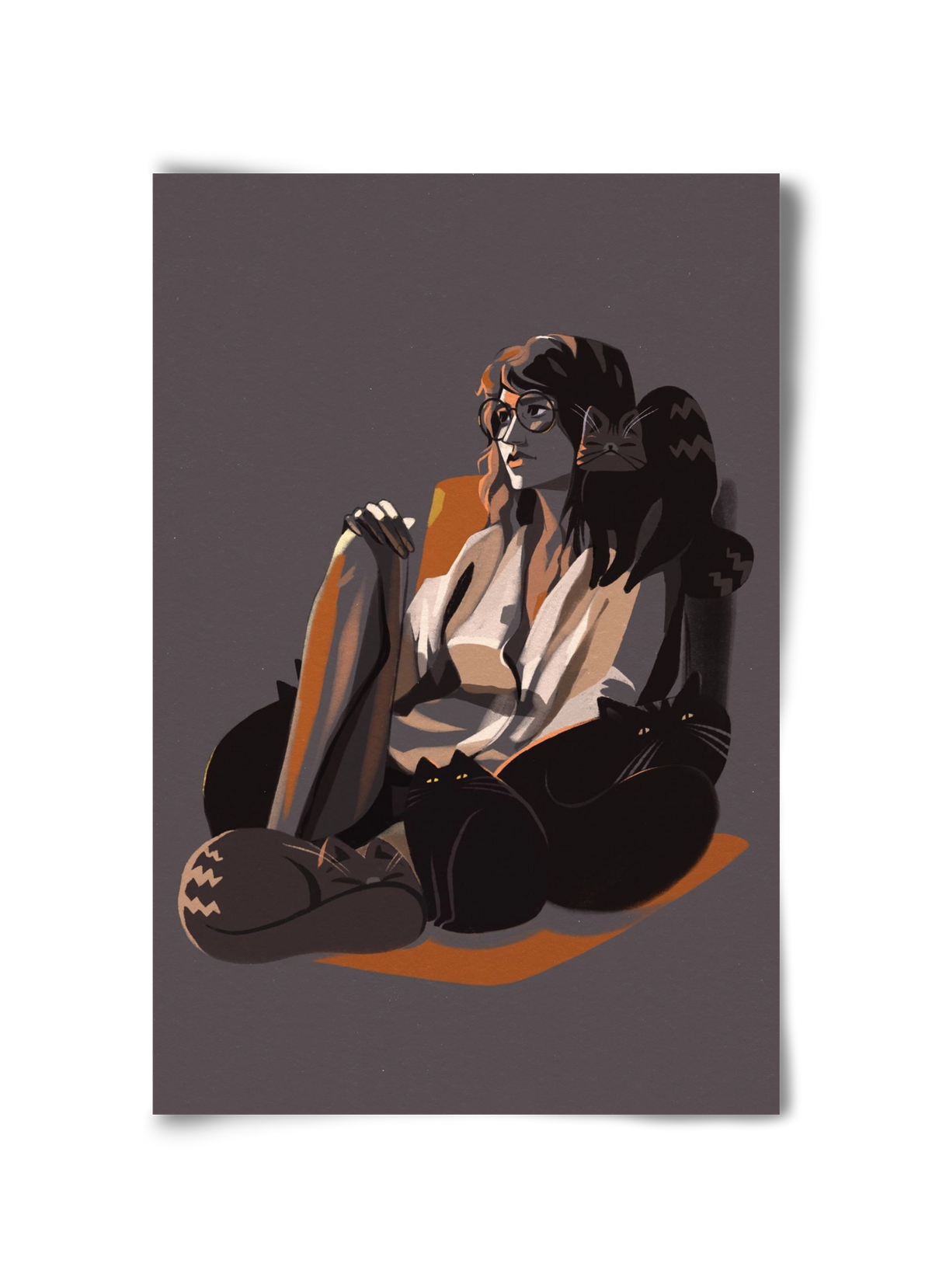 Cat Lady, 30x45 cm, Keret nélkül