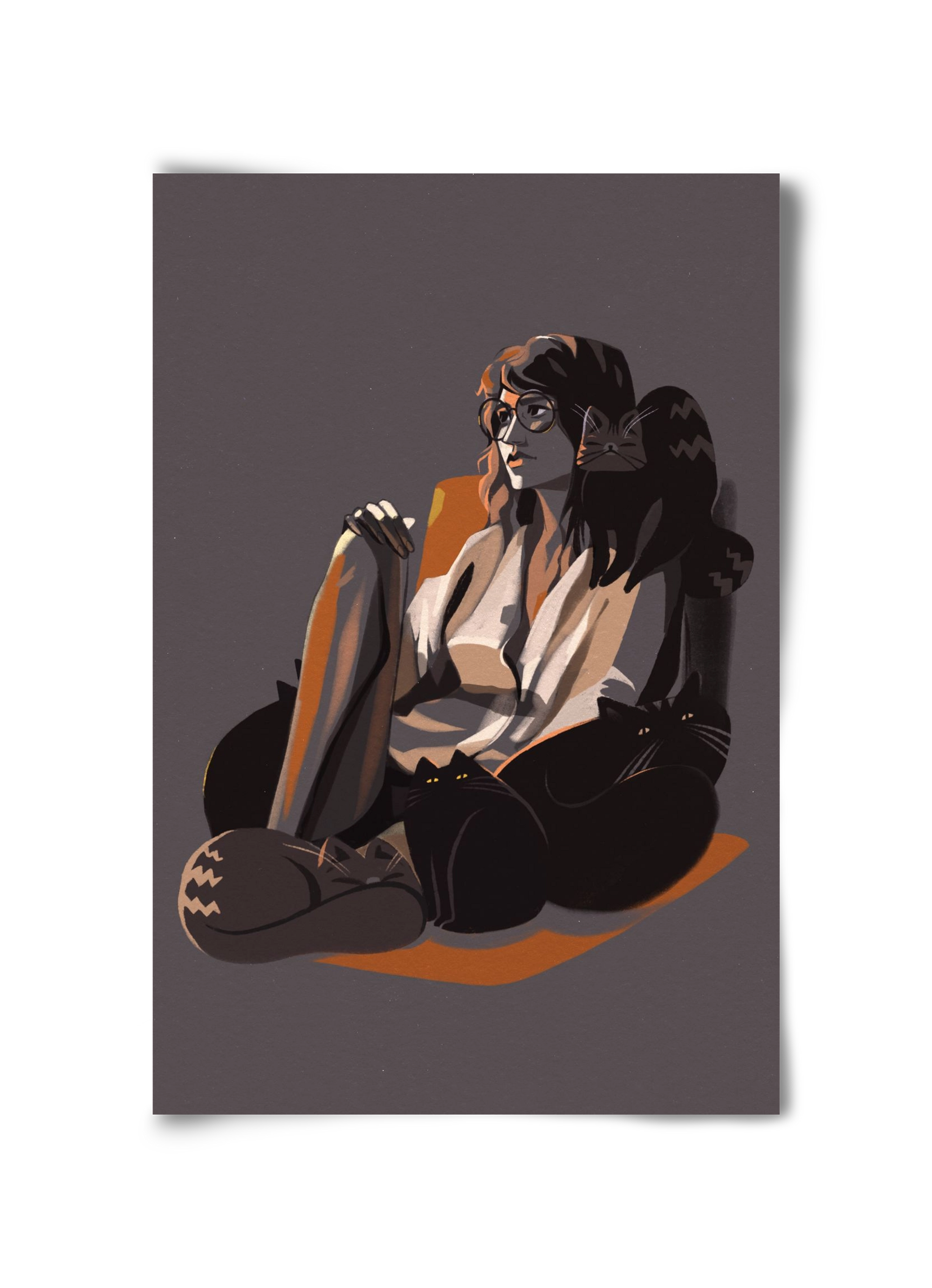 Cat Lady, 30x45 cm, Keret nélkül