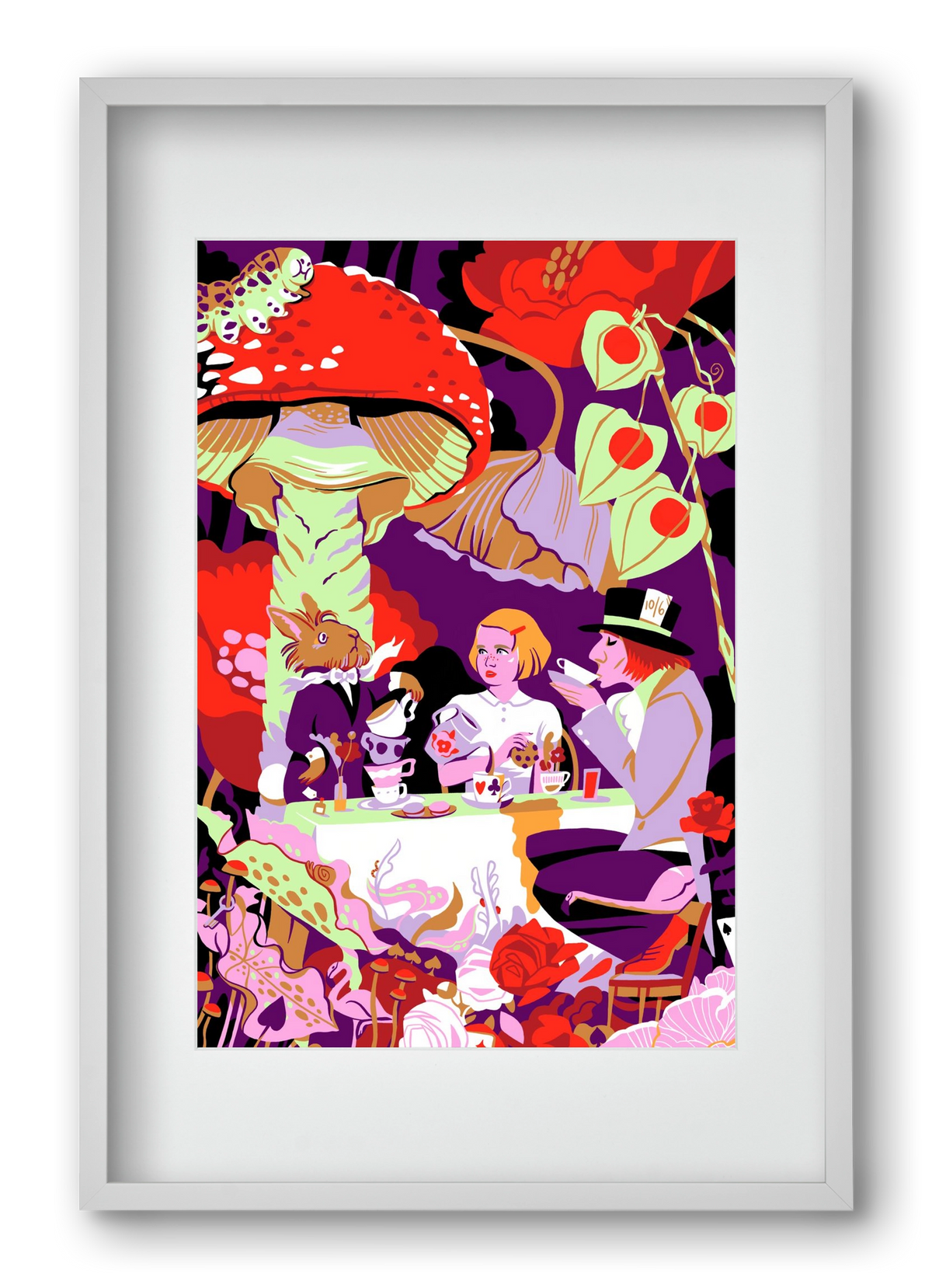 Alice in Wonderland, 40x60 cm (30x45 cm), Fehér keret, paszpartuval