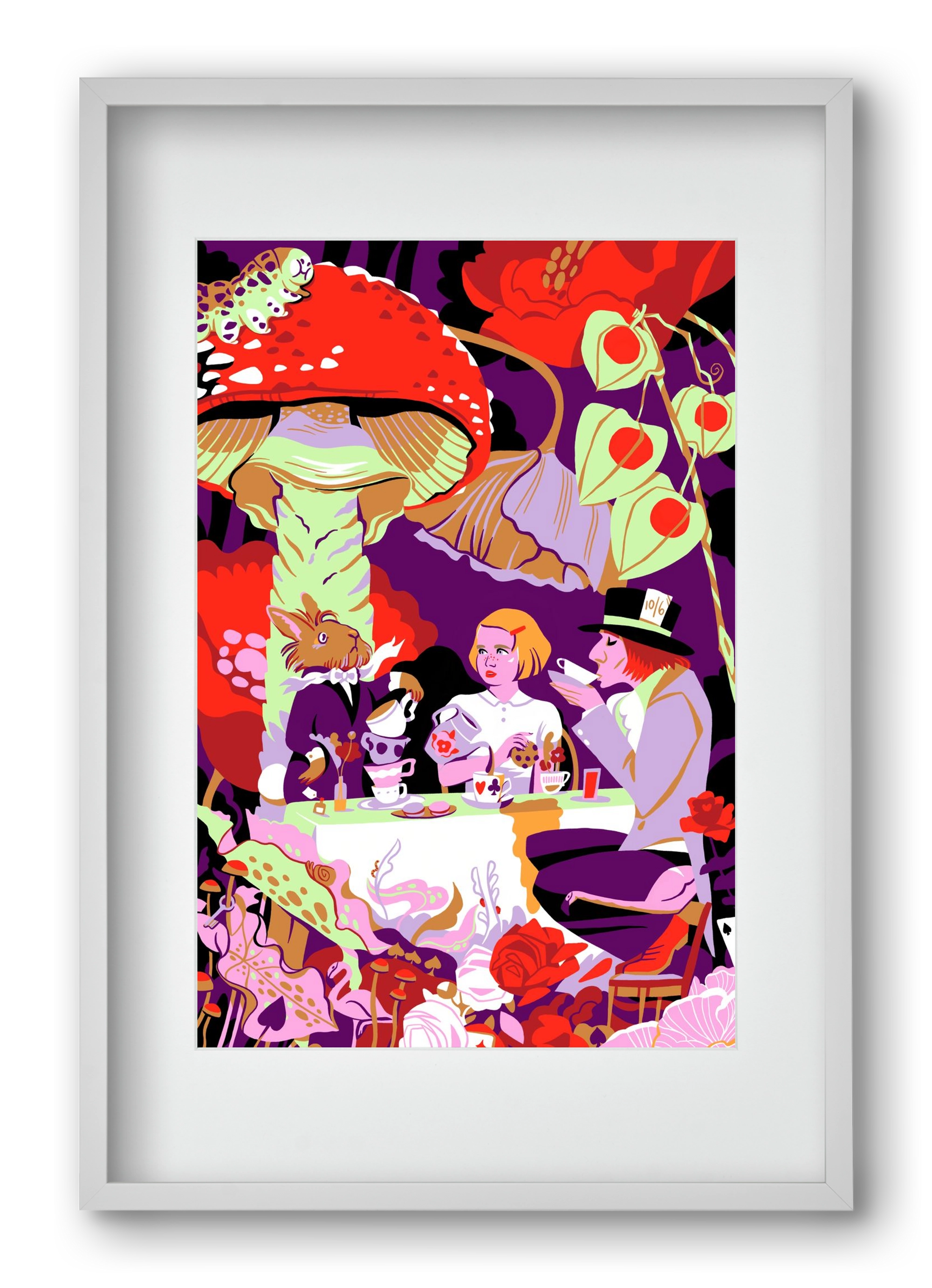 Alice in Wonderland, 40x60 cm (30x45 cm), Fehér keret, paszpartuval