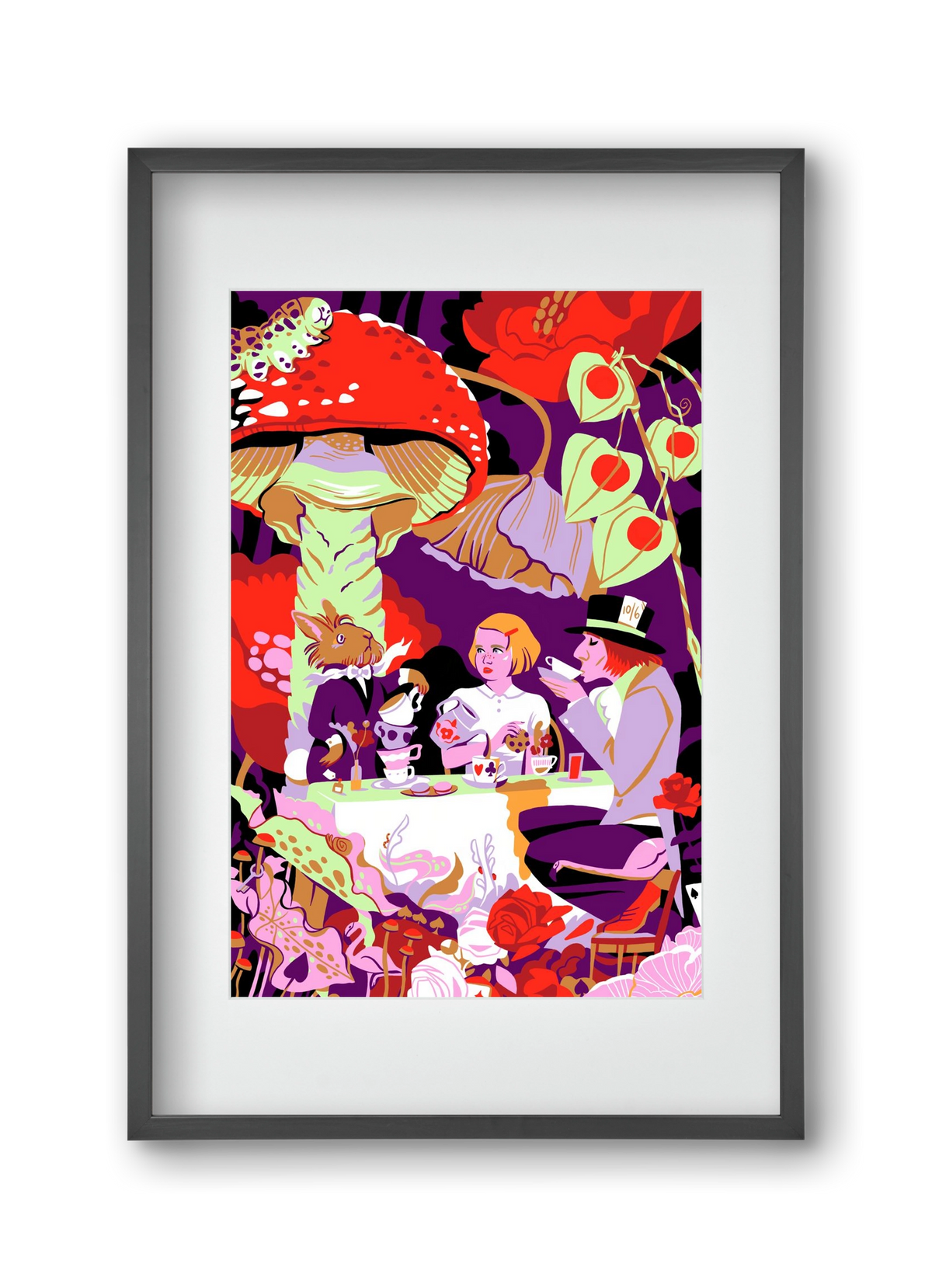 Alice in Wonderland, 30x45 cm (20x30 cm), Fekete keret, paszpartuval
