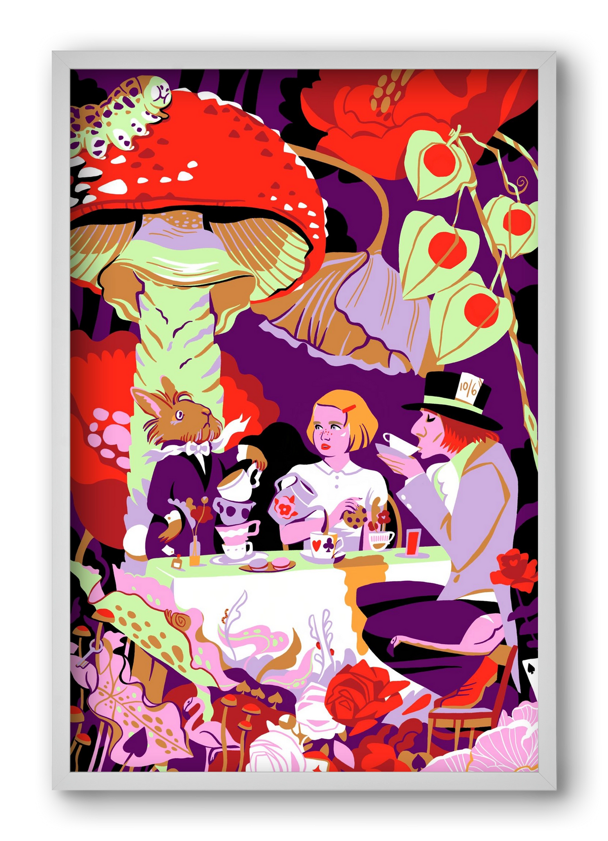 Alice in Wonderland, 40x60 cm (40x60 cm), Fehér keret