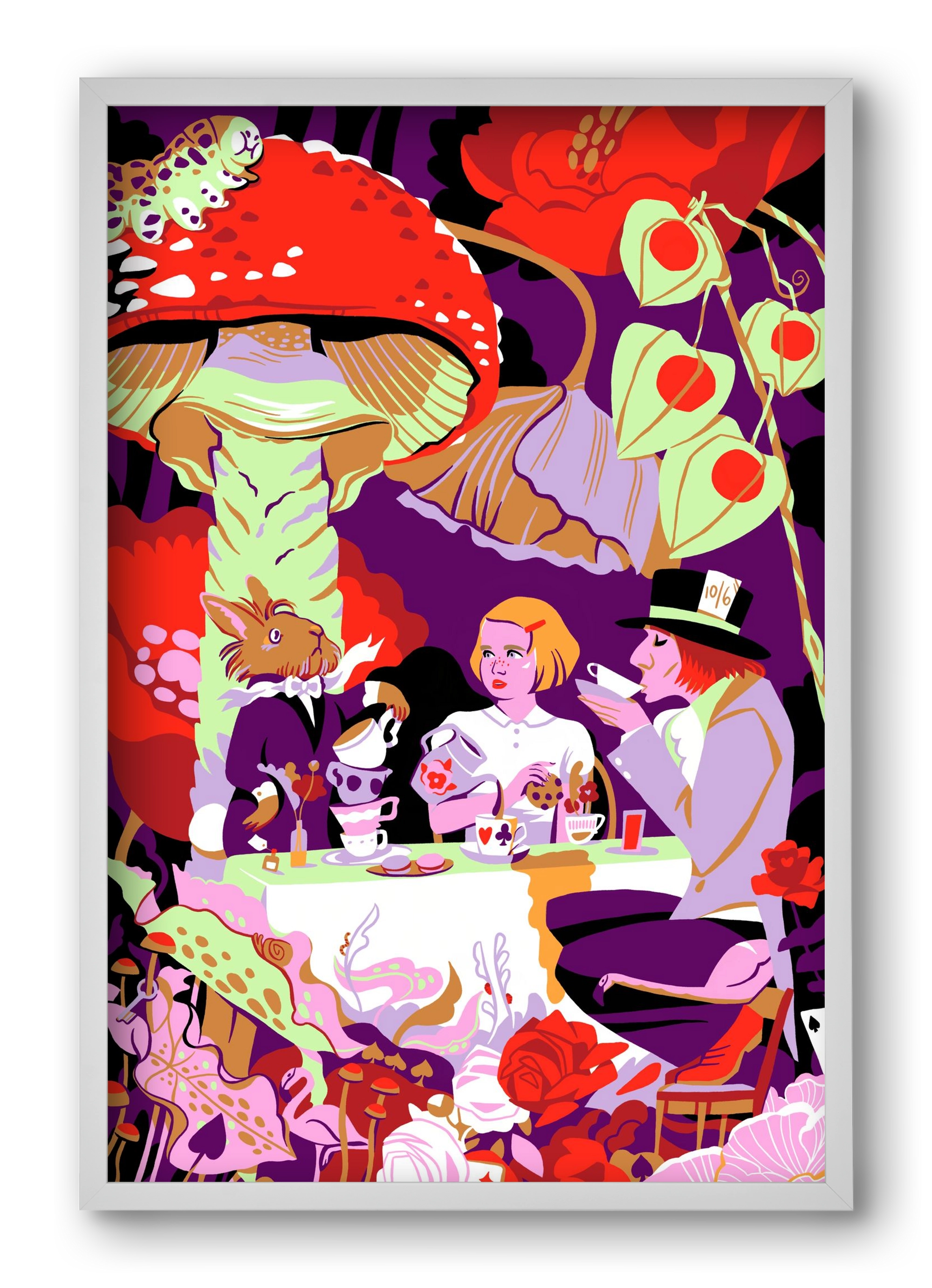 Alice in Wonderland, 40x60 cm (40x60 cm), Fehér keret