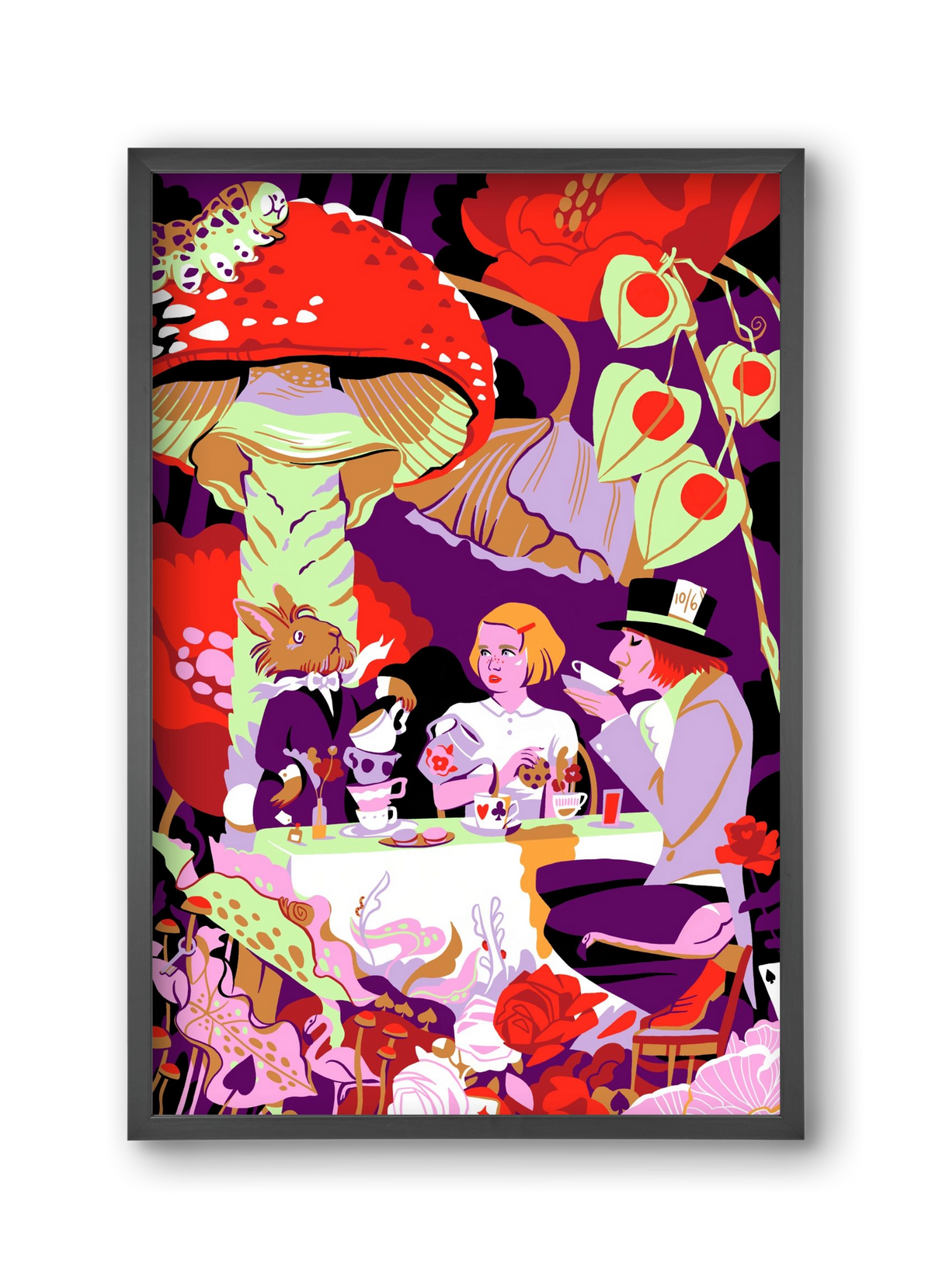 Alice in Wonderland, 30x45 cm (30x45 cm), Fekete keret