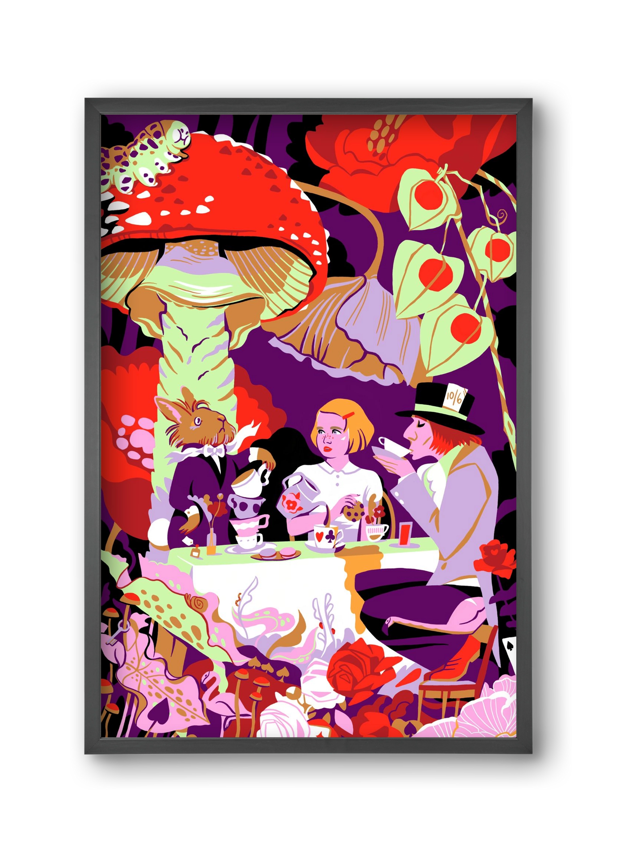 Alice in Wonderland, 30x45 cm (30x45 cm), Fekete keret