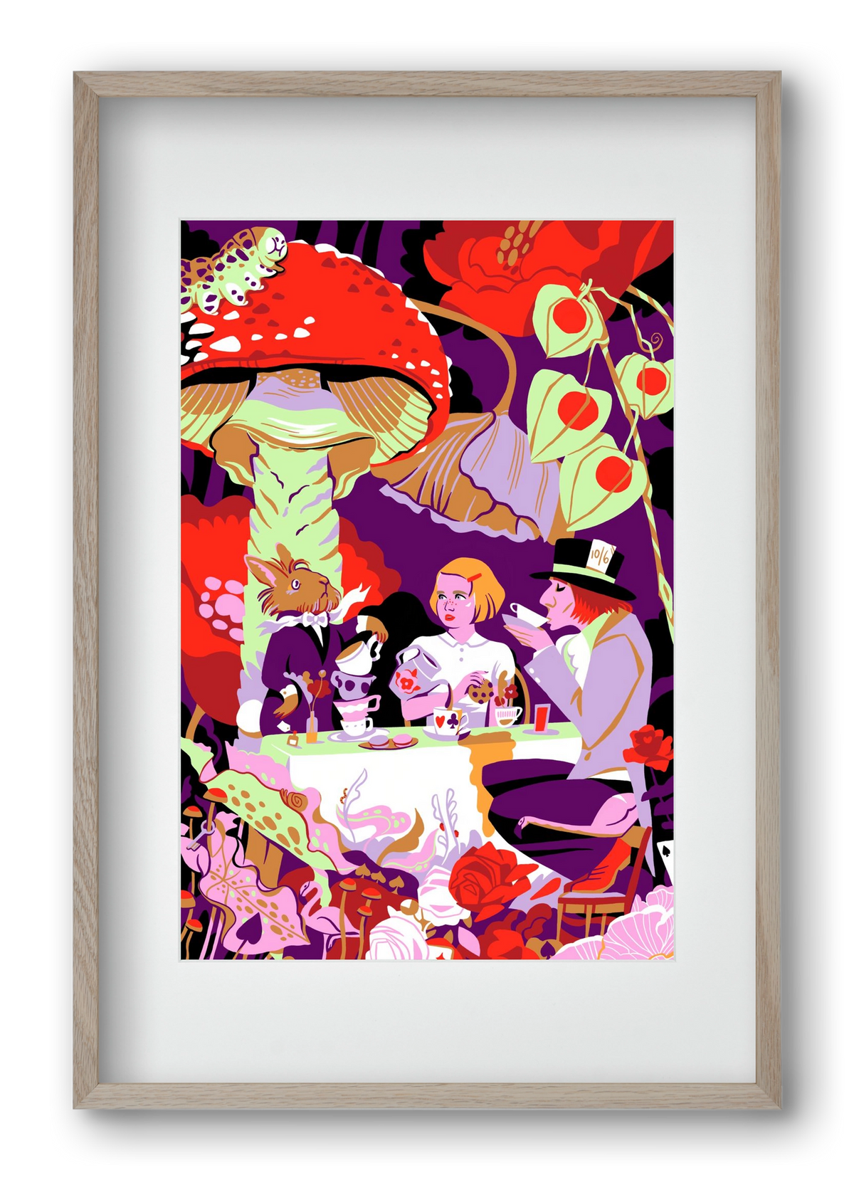 Alice in Wonderland, 40x60 cm (30x45 cm), Tölgy keret, paszpartuval