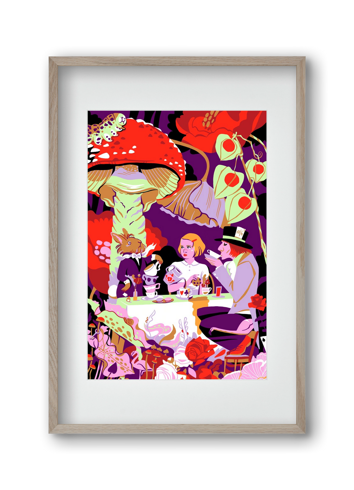 Alice in Wonderland, 30x45 cm (20x30 cm), Tölgy keret, paszpartuval