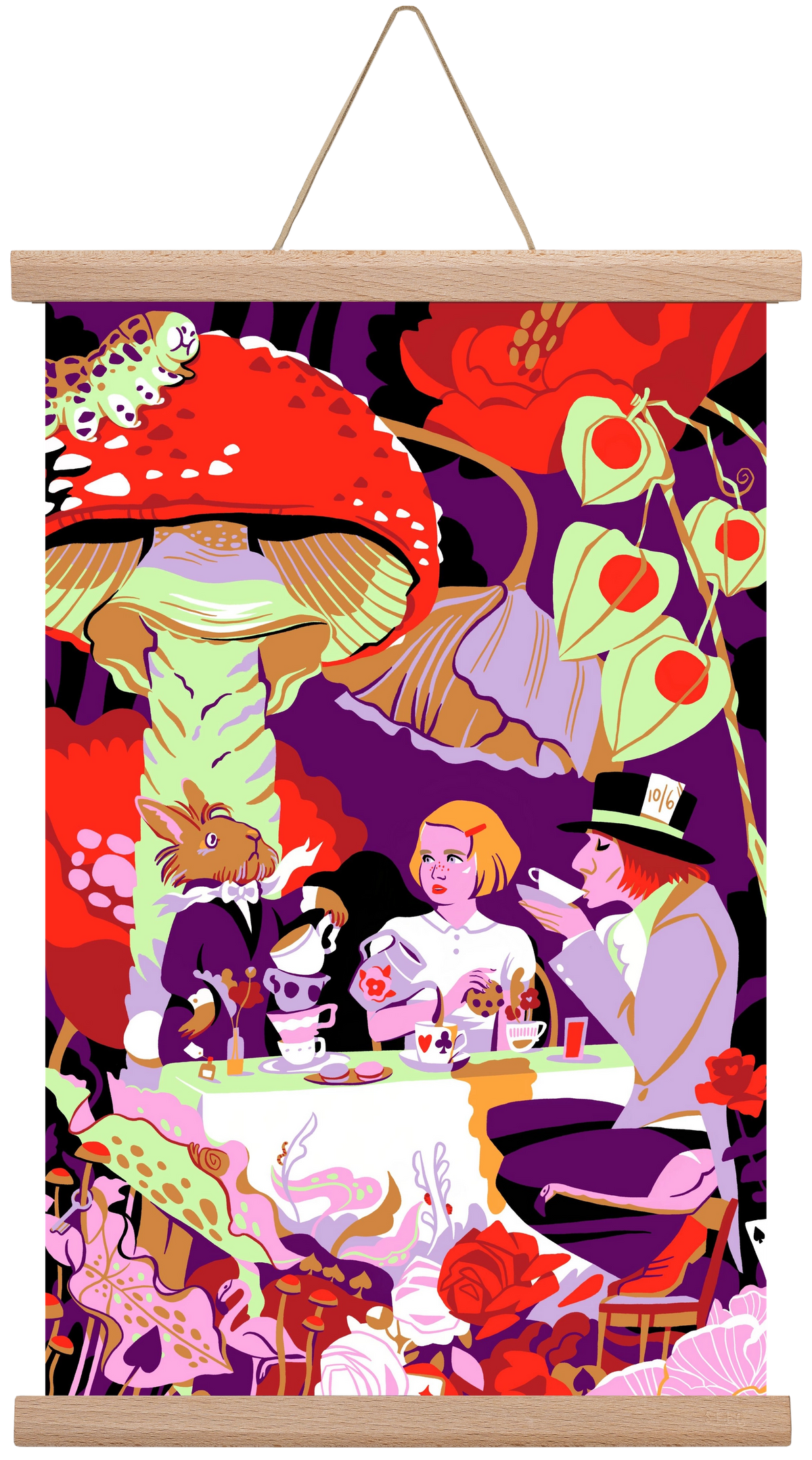 Alice in Wonderland, 30x45 cm (30x45 cm), Tölgy akasztó
