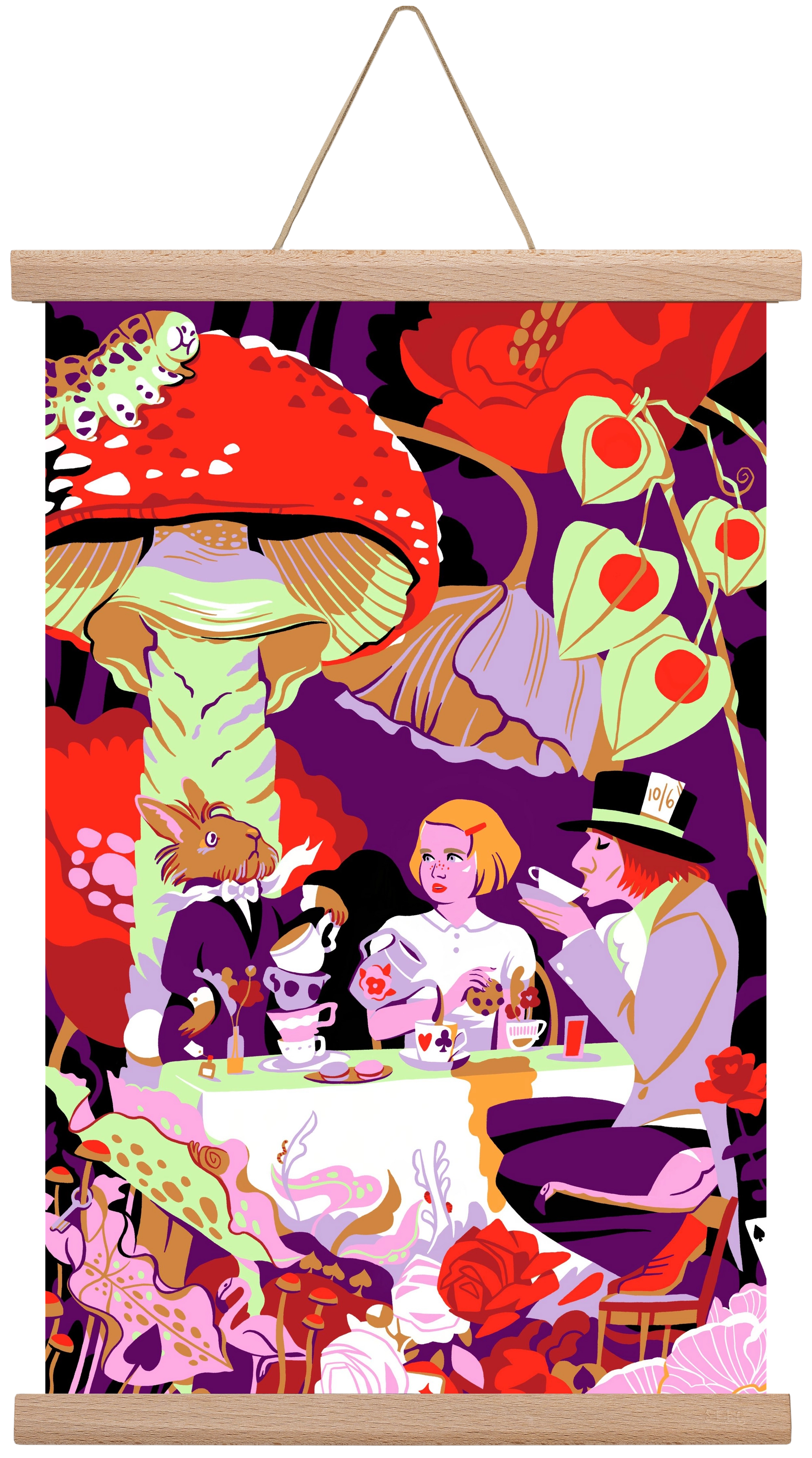 Alice in Wonderland, 30x45 cm (30x45 cm), Tölgy akasztó