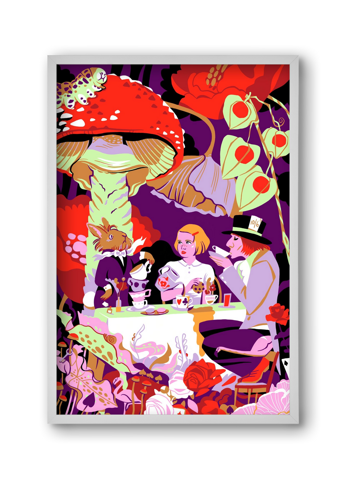 Alice in Wonderland, 30x45 cm (30x45 cm), Fehér keret