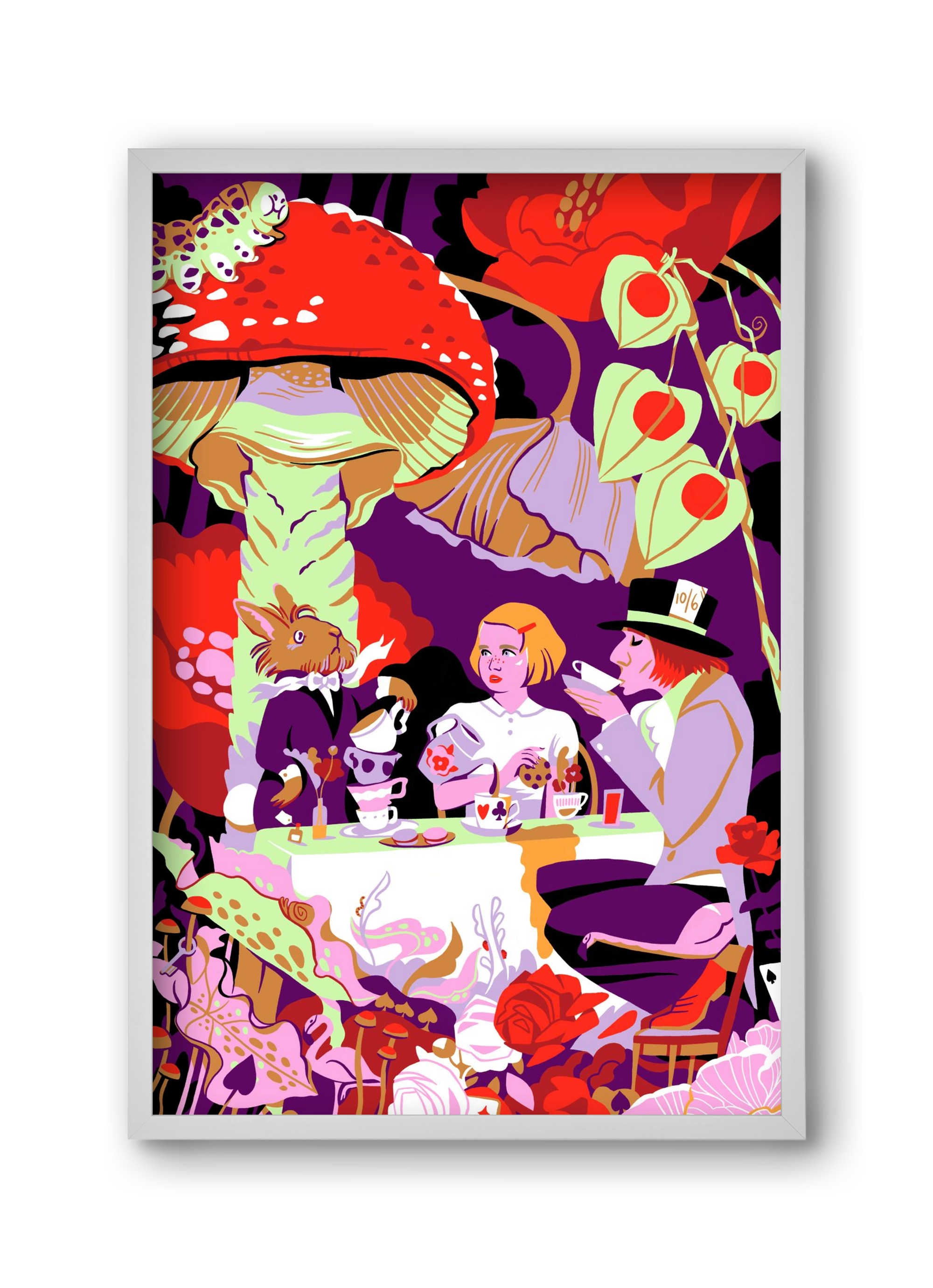 Alice in Wonderland, 30x45 cm (30x45 cm), Fehér keret