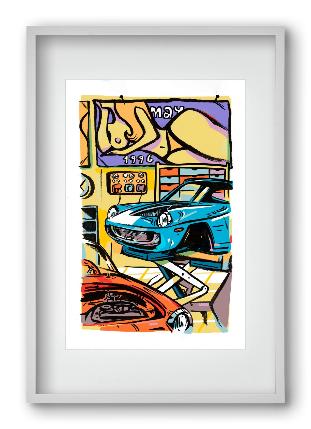 Műhely, 40x60 cm (30x45 cm), Fehér keret, paszpartuval