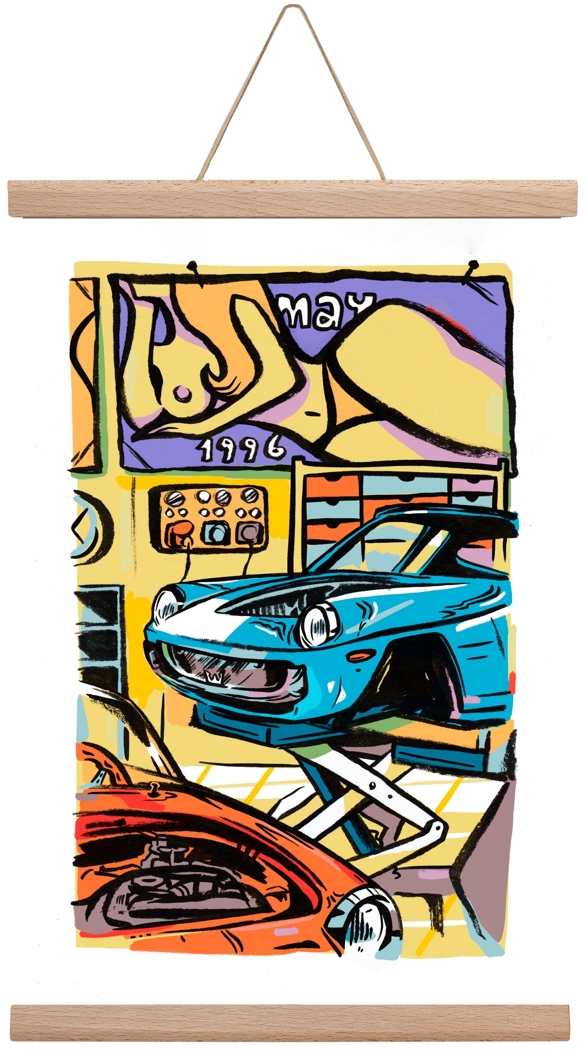 Műhely, 30x45 cm (30x45 cm), Tölgy akasztó